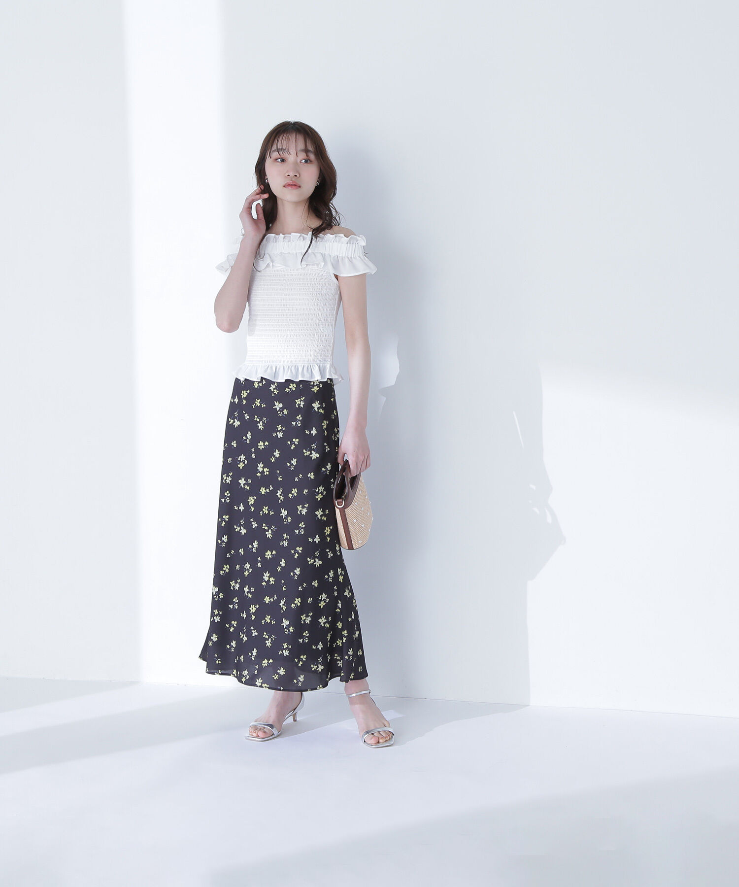  「フリルシャーリングオフショルブラウス」|シャツ・ブラウス|