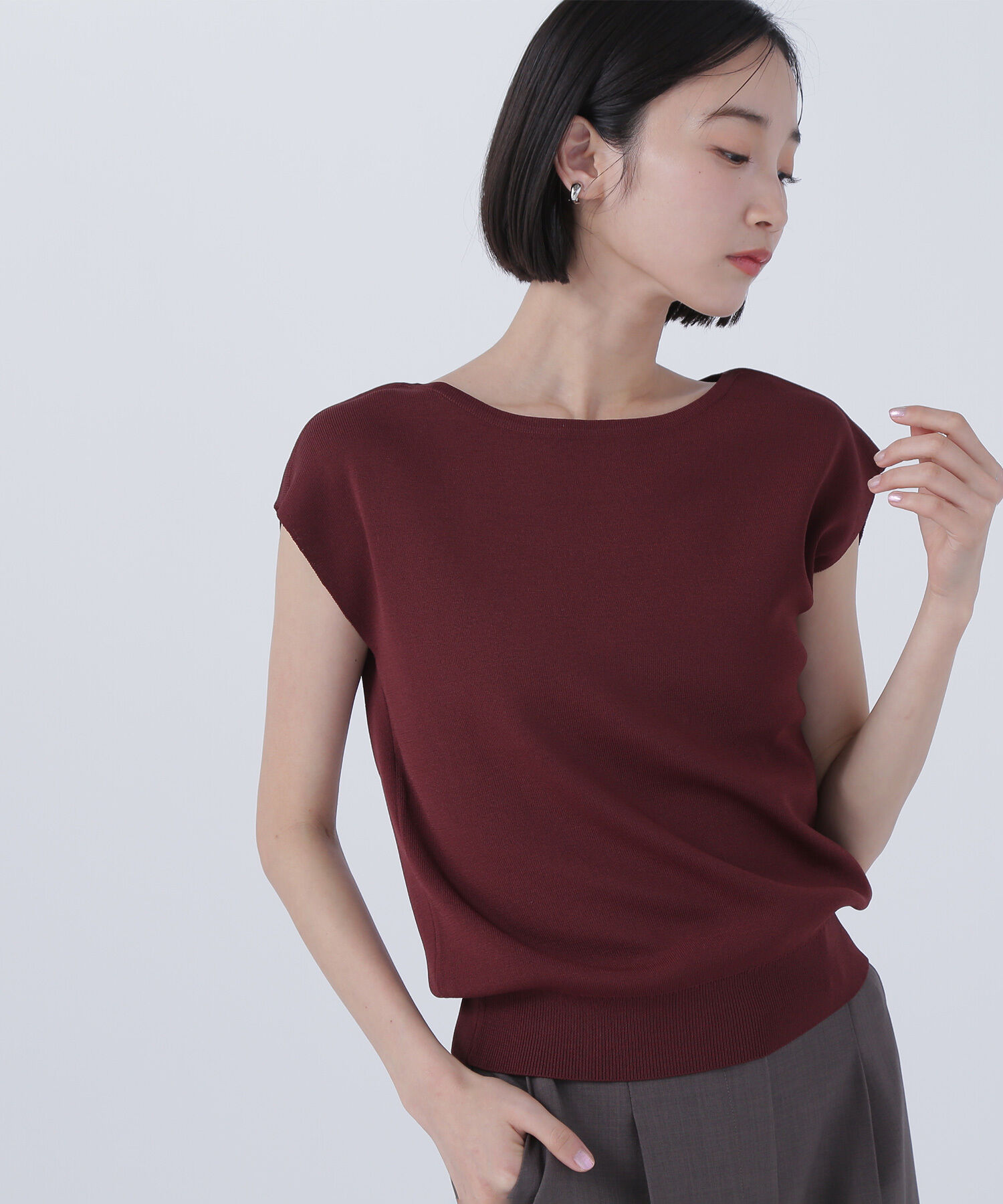  「総針ベーシックシリーズ ボートネックニット」|ニット・セーター|ディーププラ 1