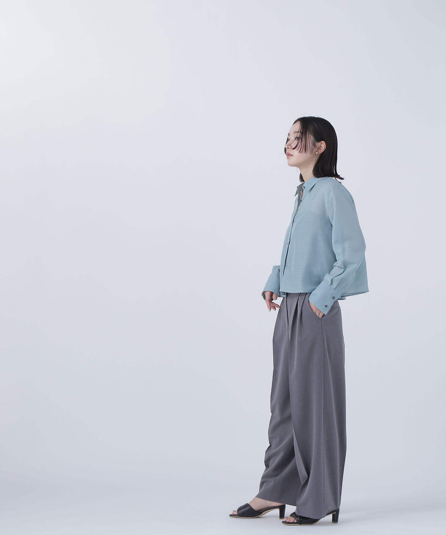  「シアーシャツシリーズ クロップド丈」|シャツ・ブラウス|
