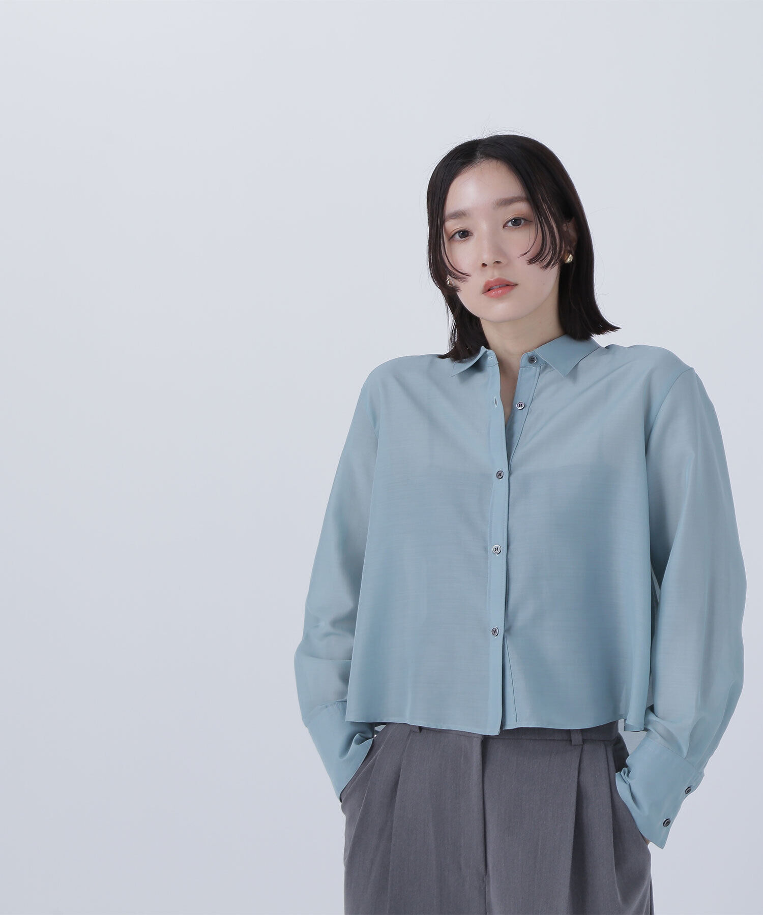  「シアーシャツシリーズ クロップド丈」|シャツ・ブラウス|