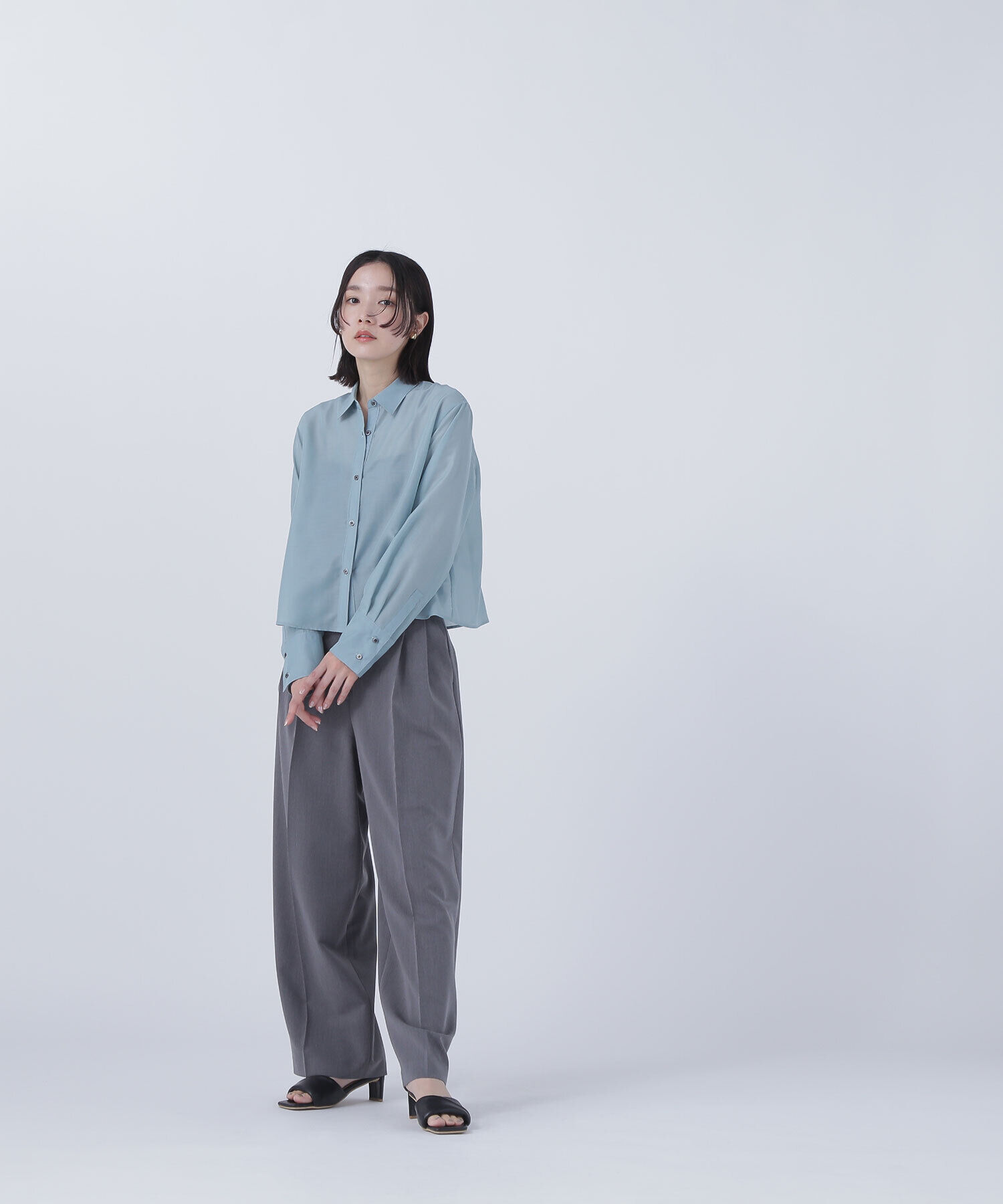  「シアーシャツシリーズ クロップド丈」|シャツ・ブラウス|