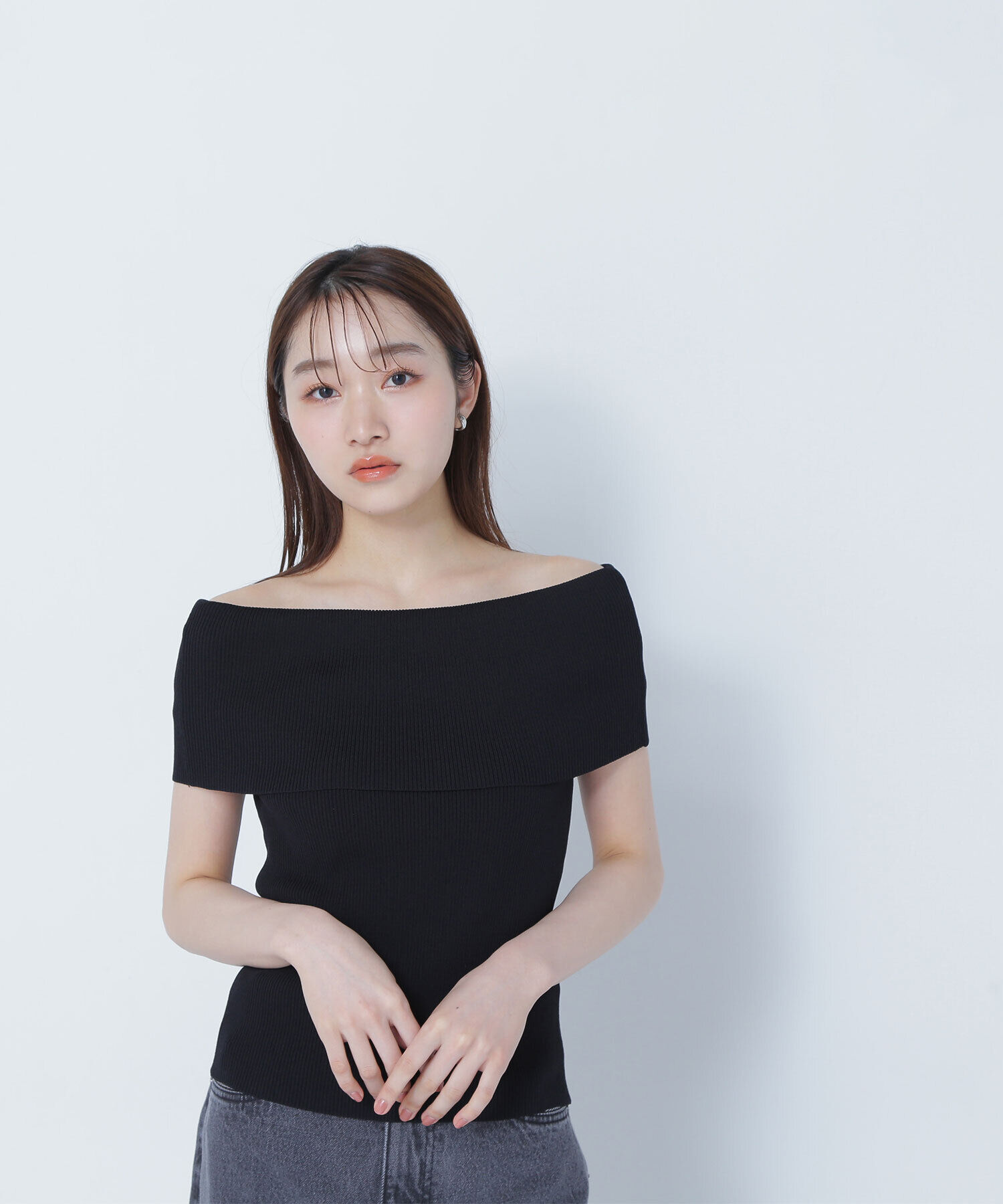  「オフショルリブニット」|ニット・セーター|