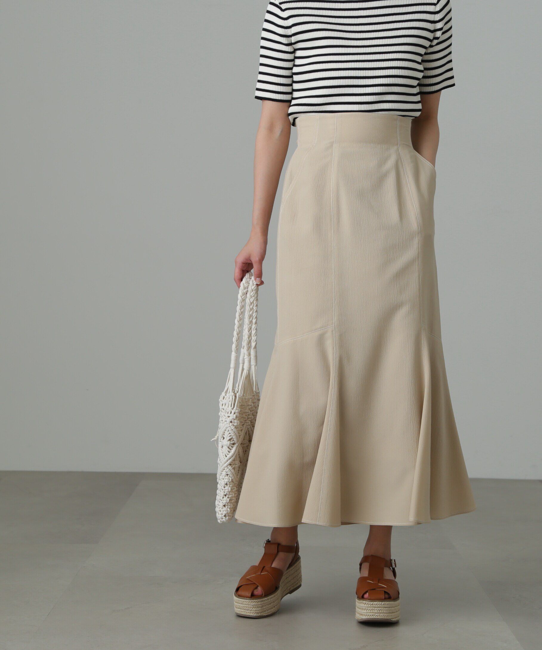  「[Sシリーズ対応商品]配色ステッチマーメイドスカート」|スカート|