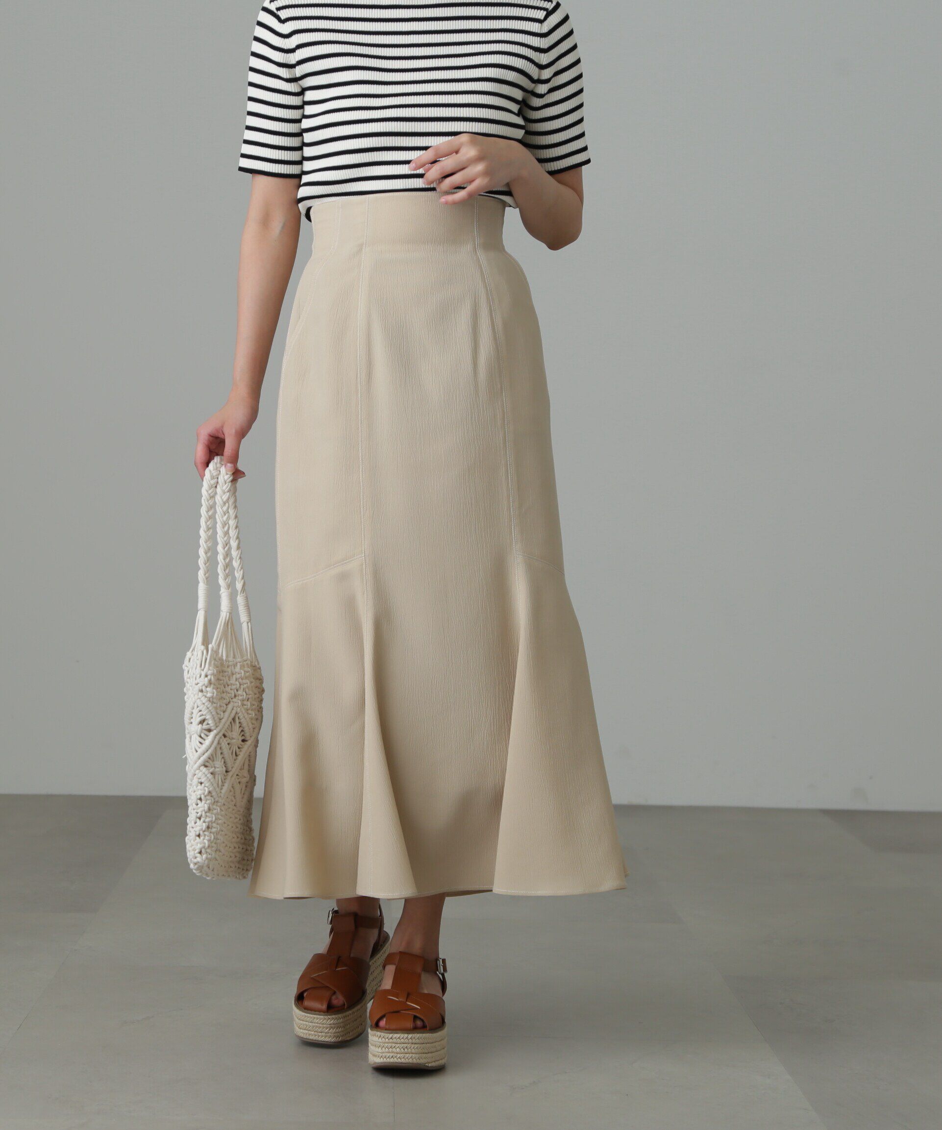  「[Sシリーズ対応商品]配色ステッチマーメイドスカート」|スカート|