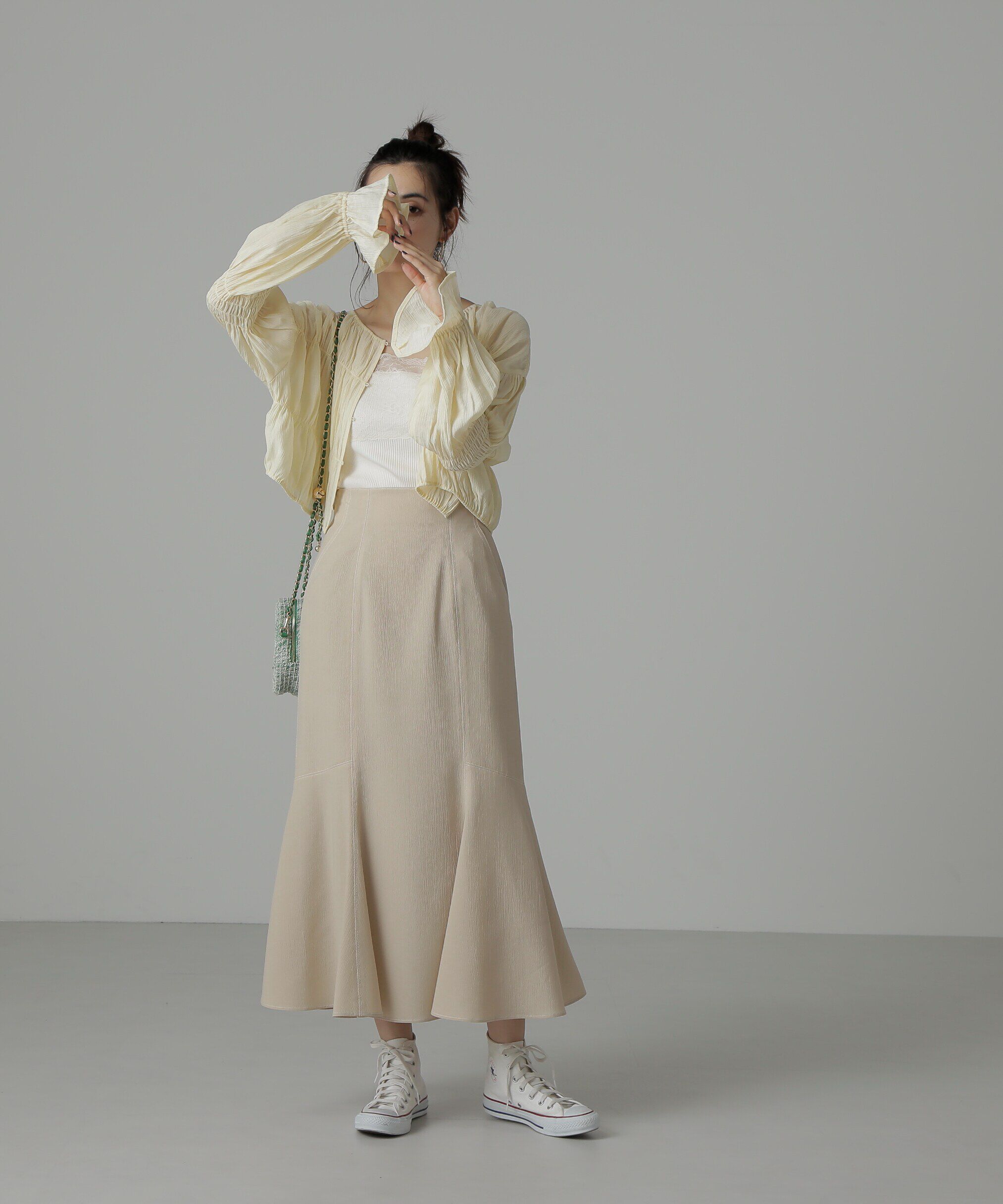  「[Sシリーズ対応商品]配色ステッチマーメイドスカート」|スカート|