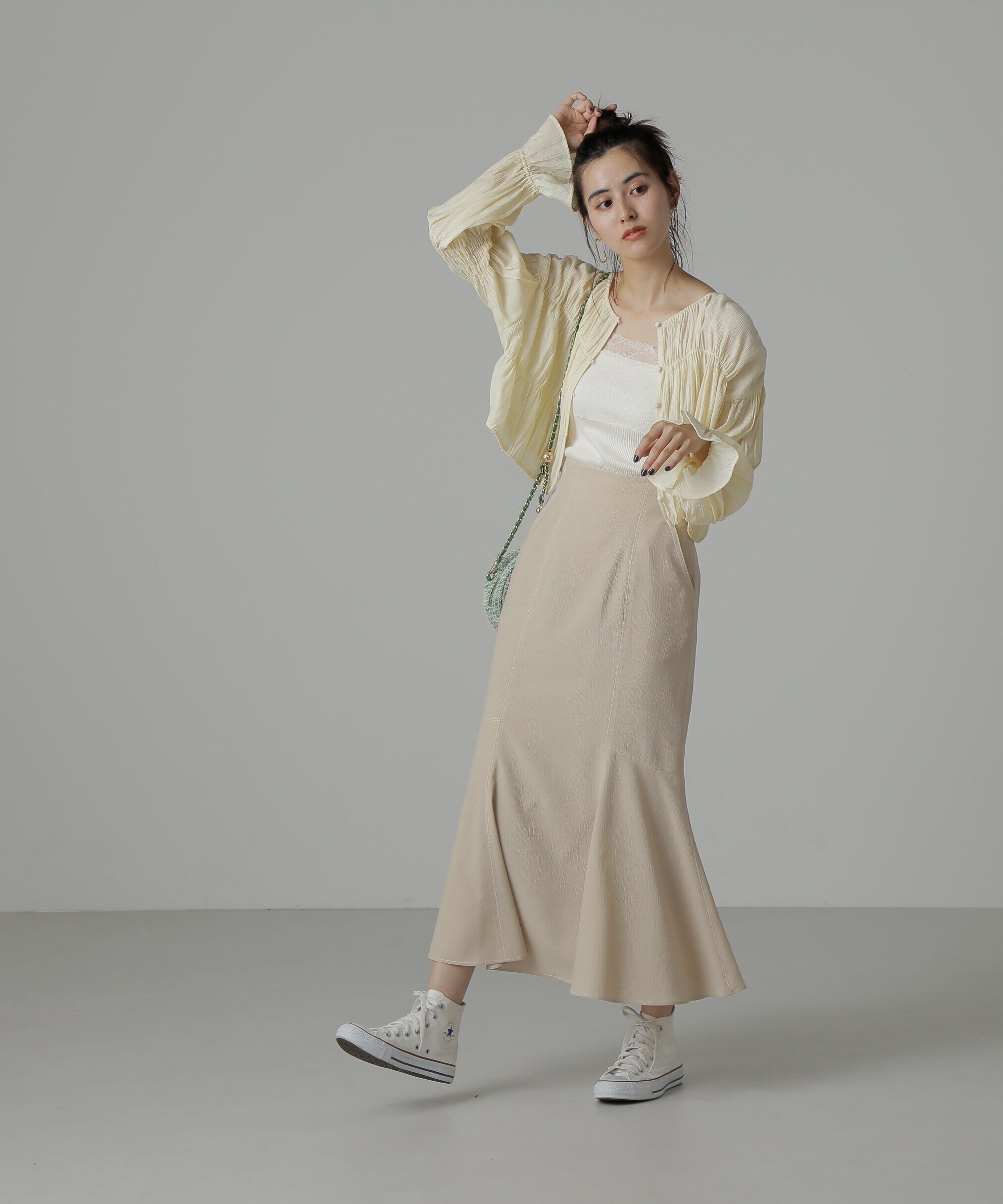  「[Sシリーズ対応商品]配色ステッチマーメイドスカート」|スカート|