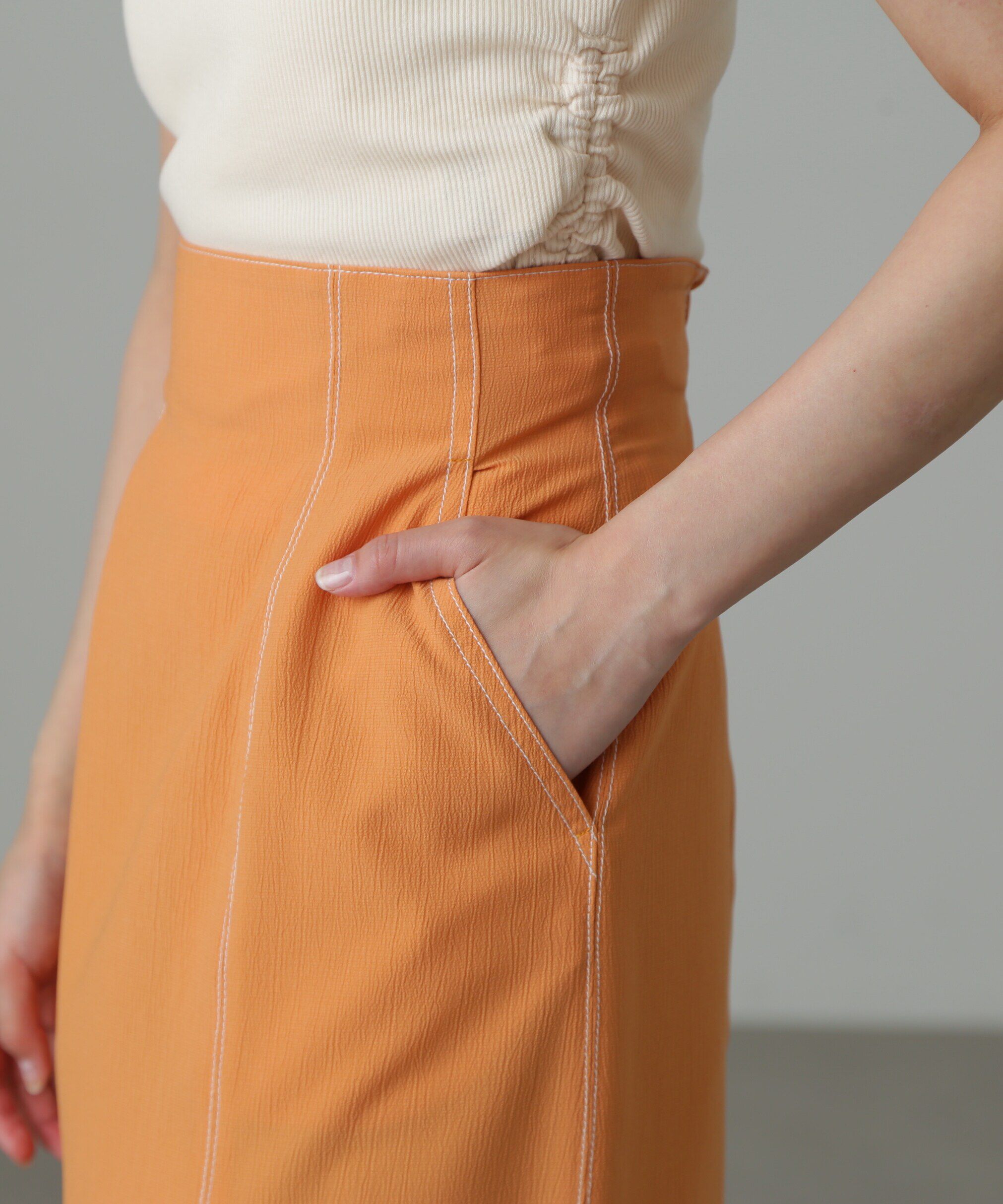  「[Sシリーズ対応商品]配色ステッチマーメイドスカート」|スカート|