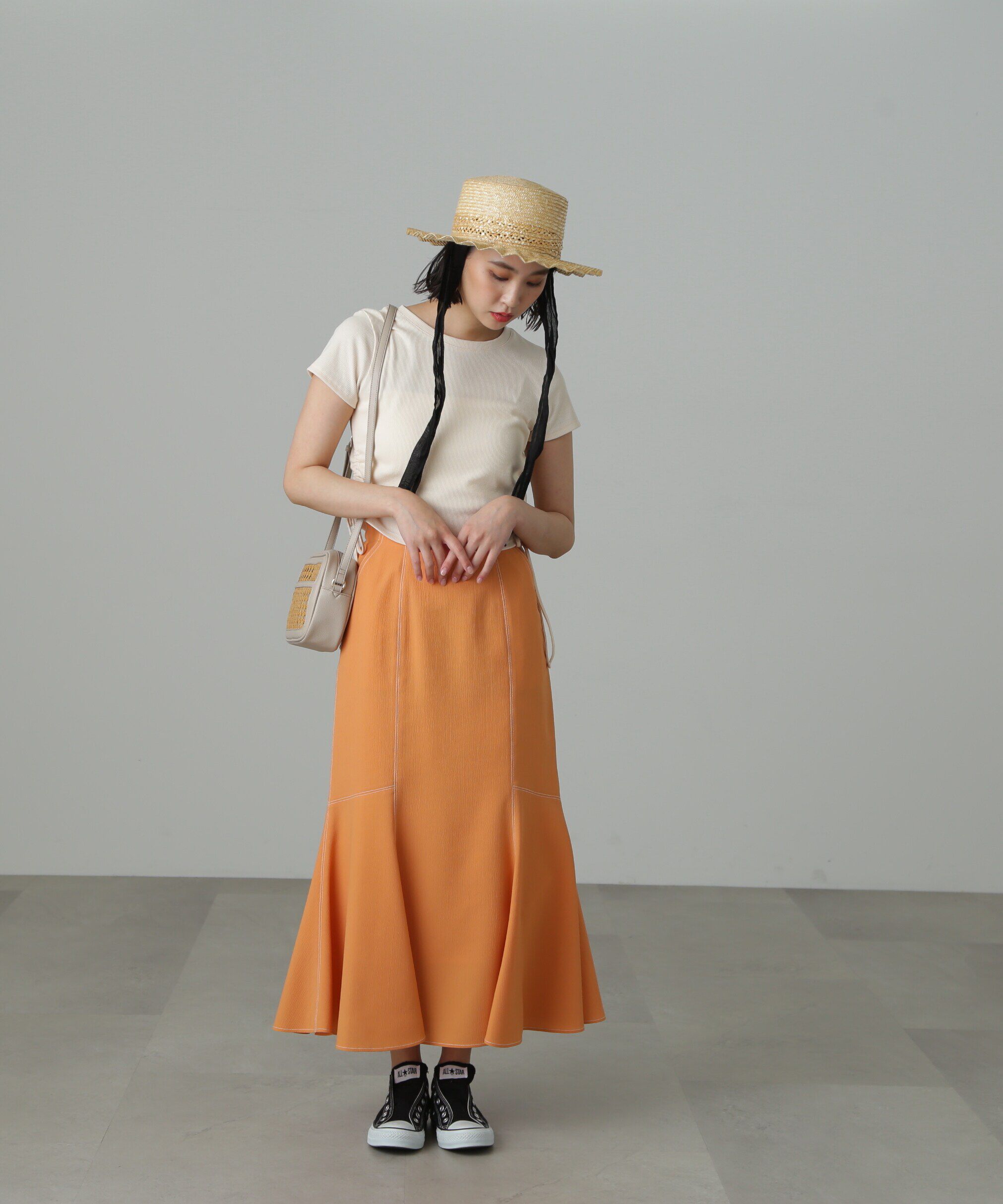  「[Sシリーズ対応商品]配色ステッチマーメイドスカート」|スカート|