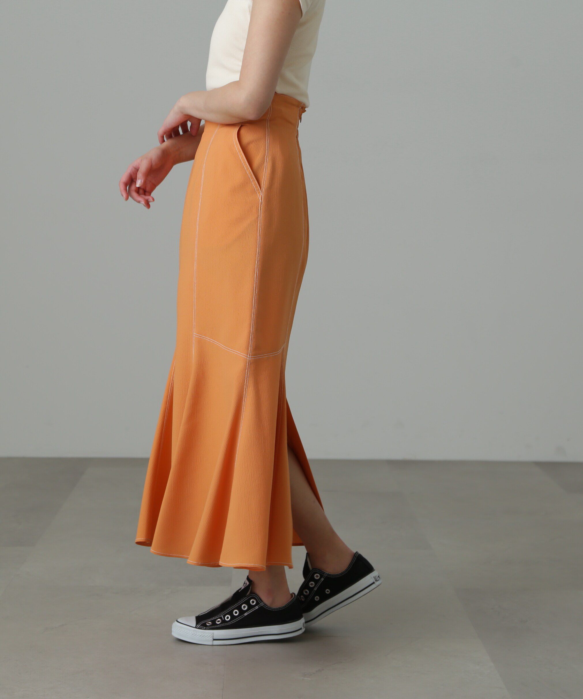  「[Sシリーズ対応商品]配色ステッチマーメイドスカート」|スカート|