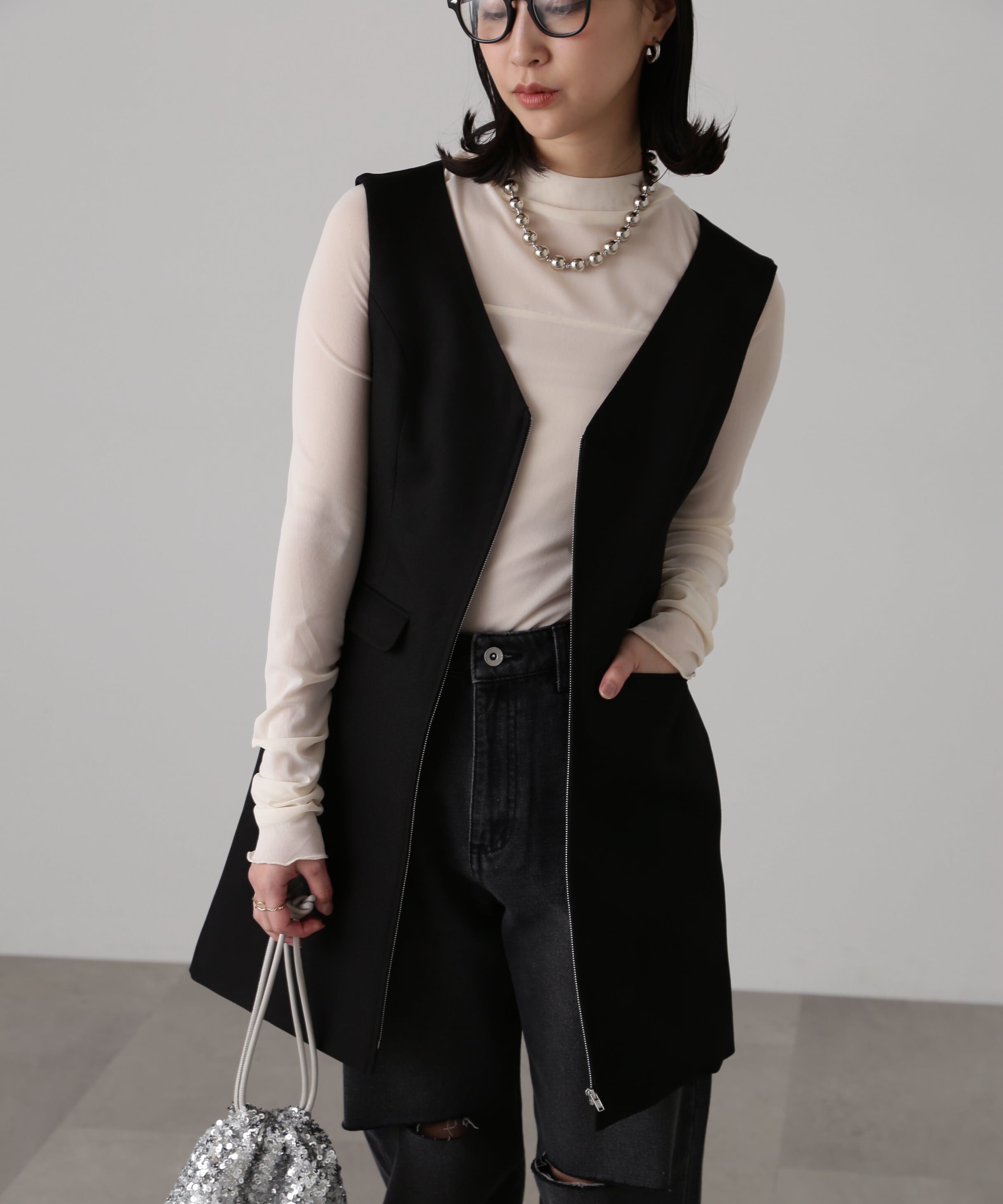  「ジップ使いミニジャンスカ」|ワンピース|