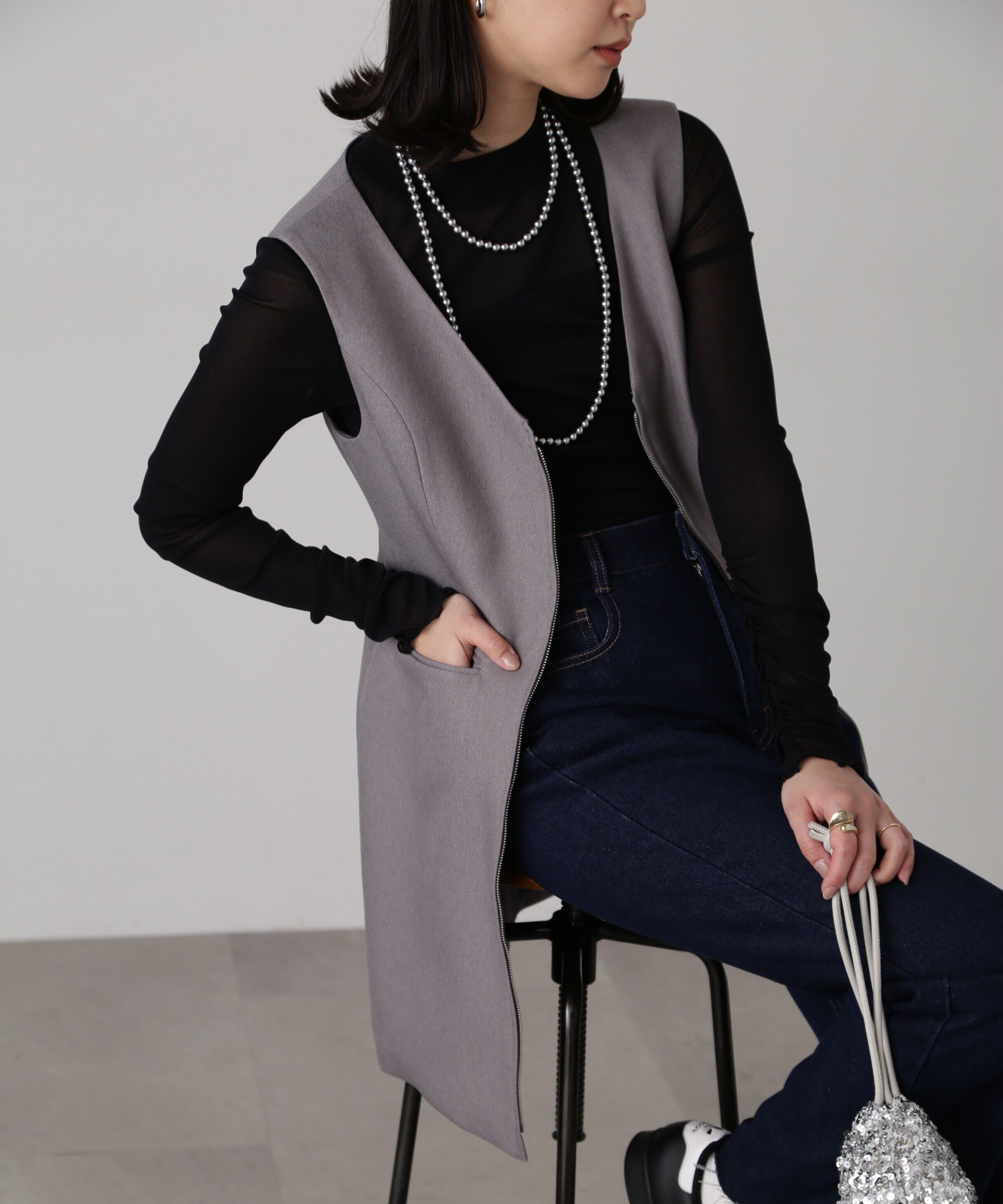  「ジップ使いミニジャンスカ」|ワンピース|