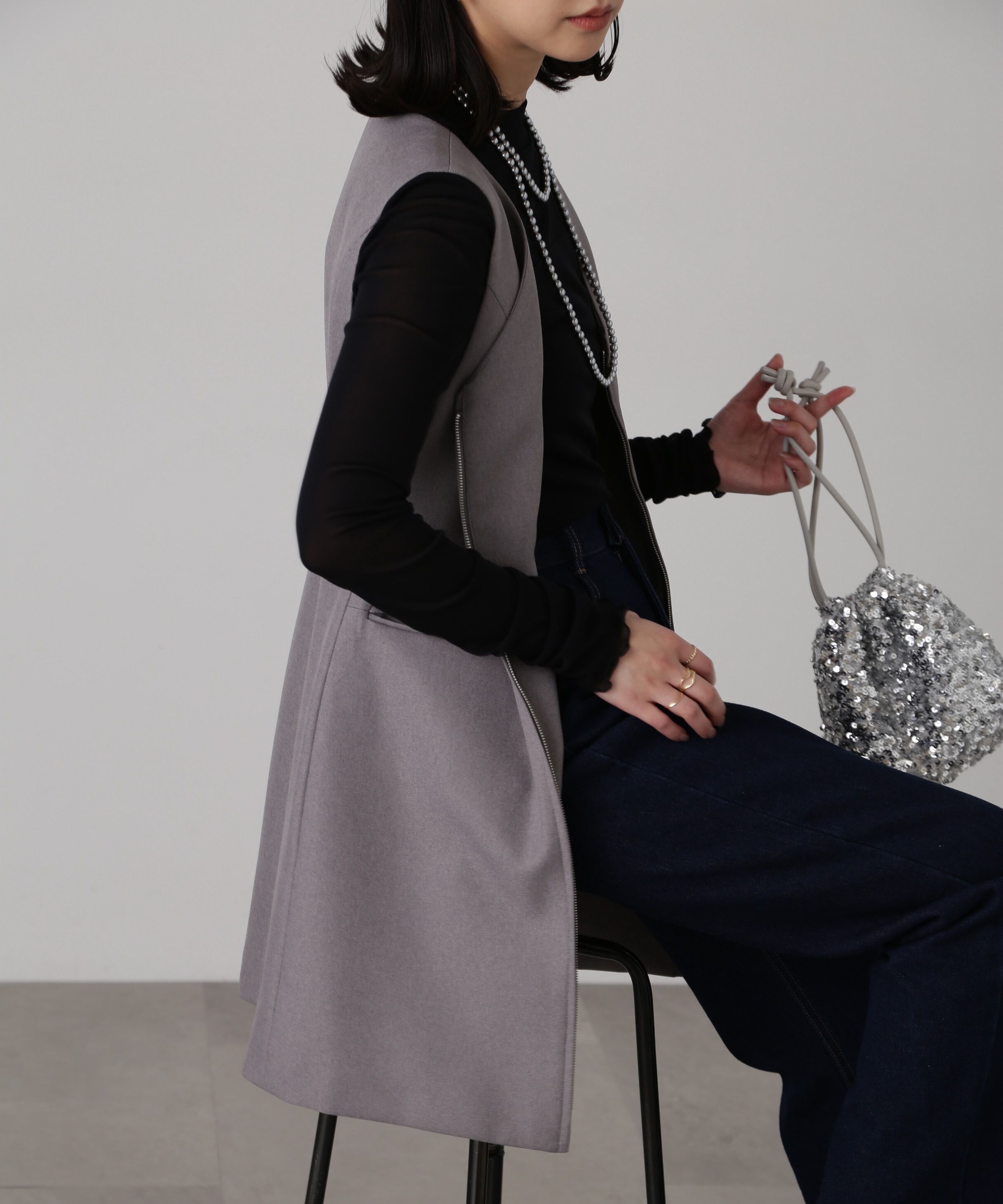  「ジップ使いミニジャンスカ」|ワンピース|