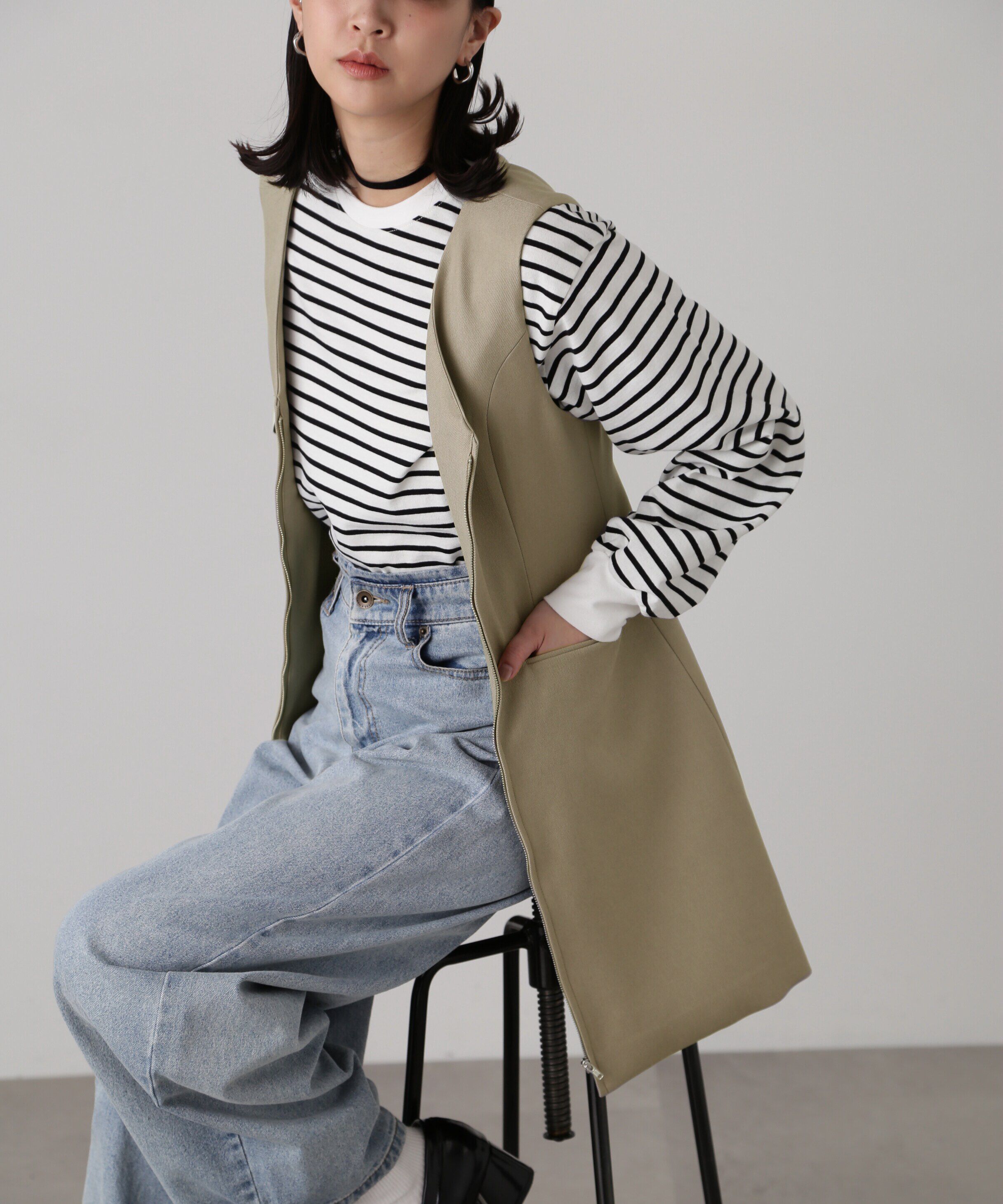  「ジップ使いミニジャンスカ」|ワンピース|