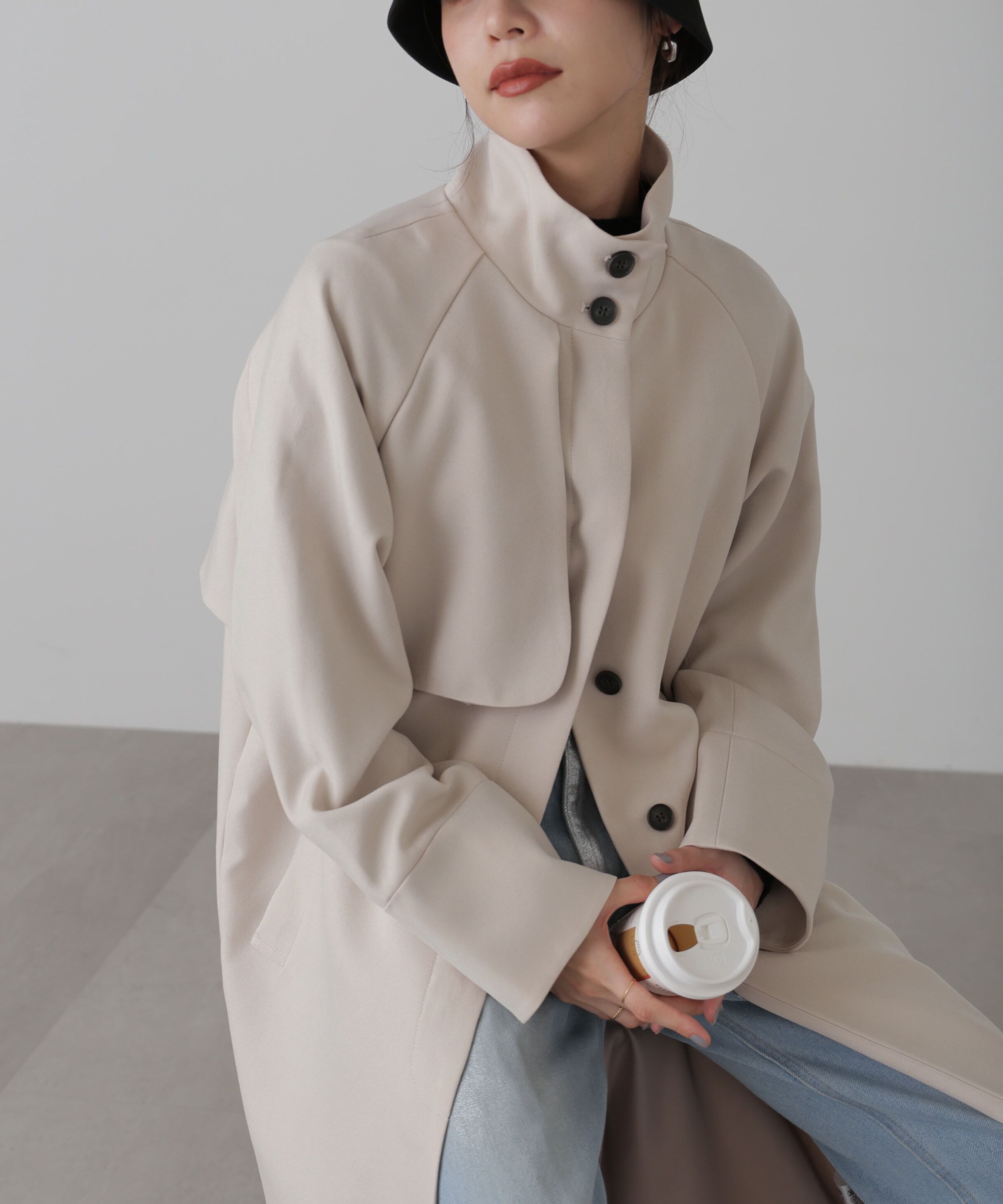  「ポリエステルツイルスタンドネックコート」|その他|