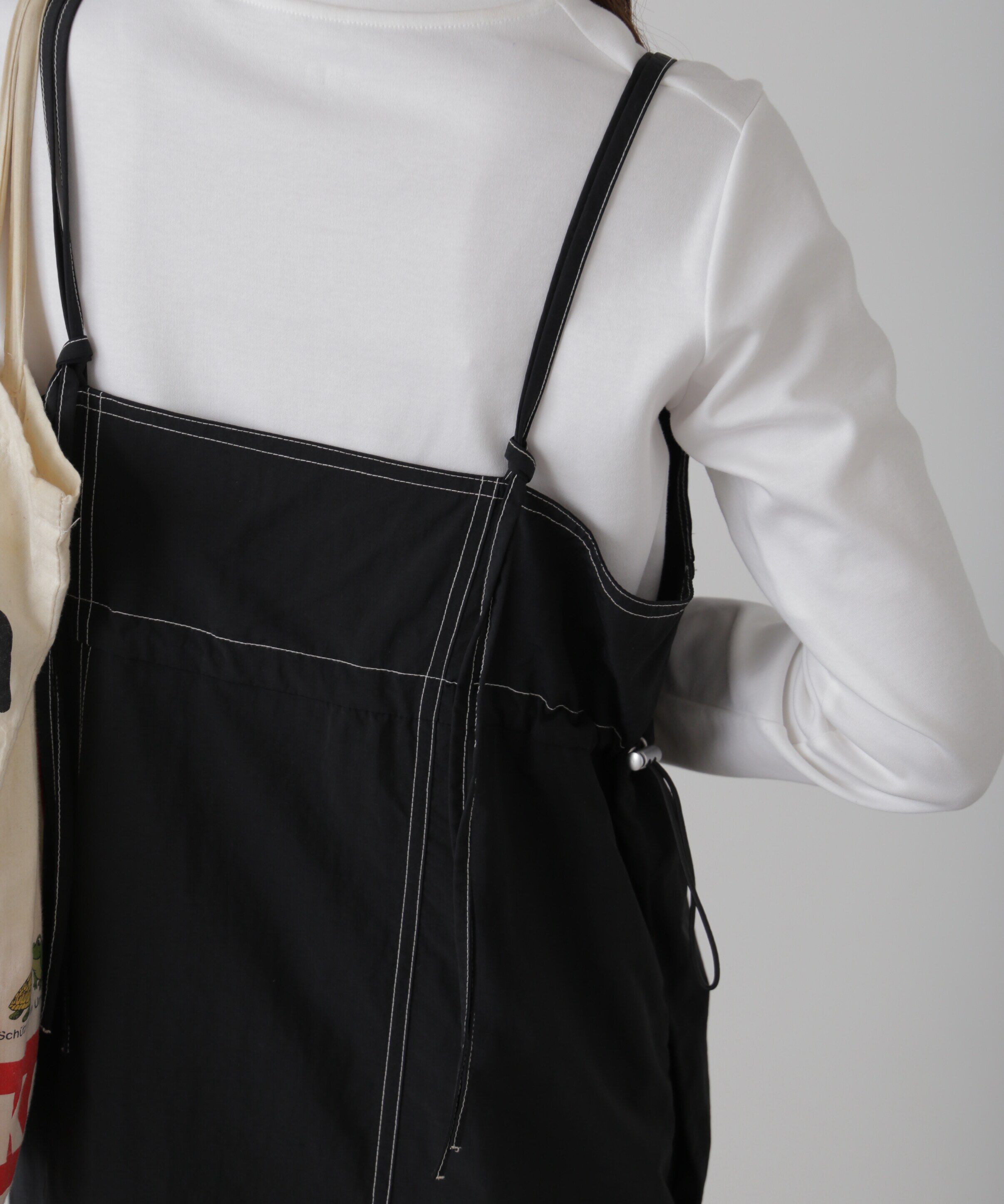  「配色ステッチナイロンキャミワンピース」|ワンピース|