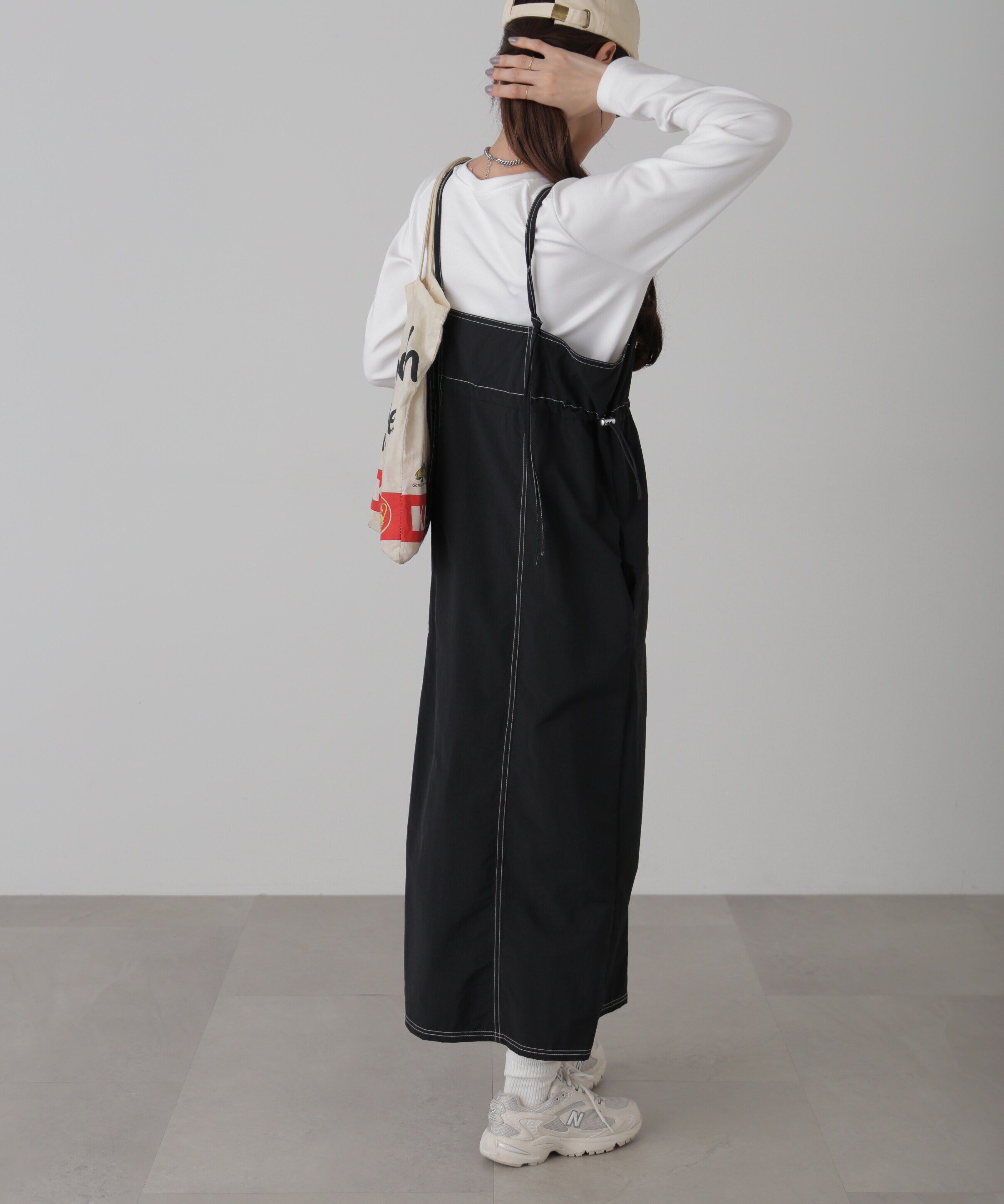  「配色ステッチナイロンキャミワンピース」|ワンピース|