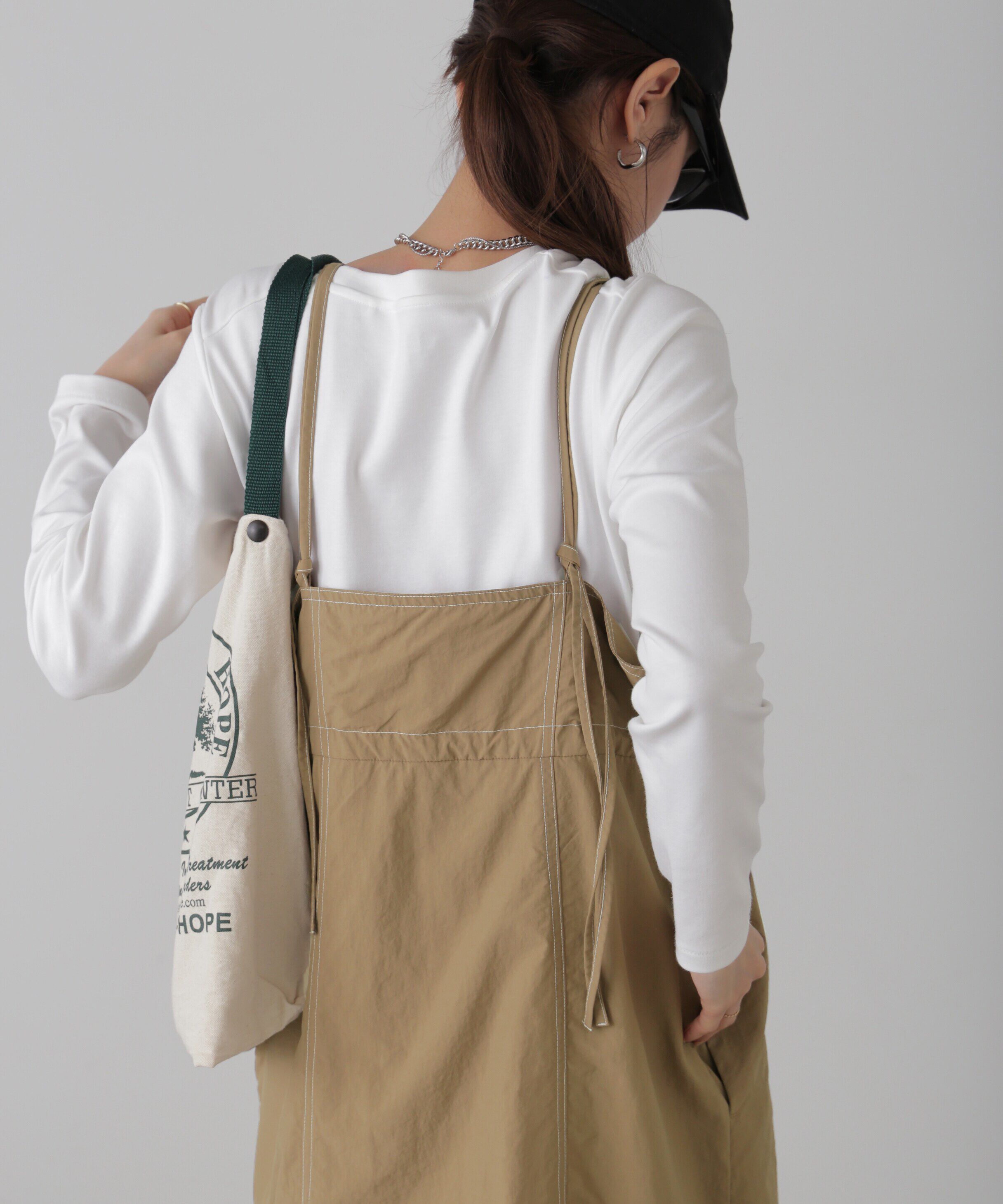  「配色ステッチナイロンキャミワンピース」|ワンピース|