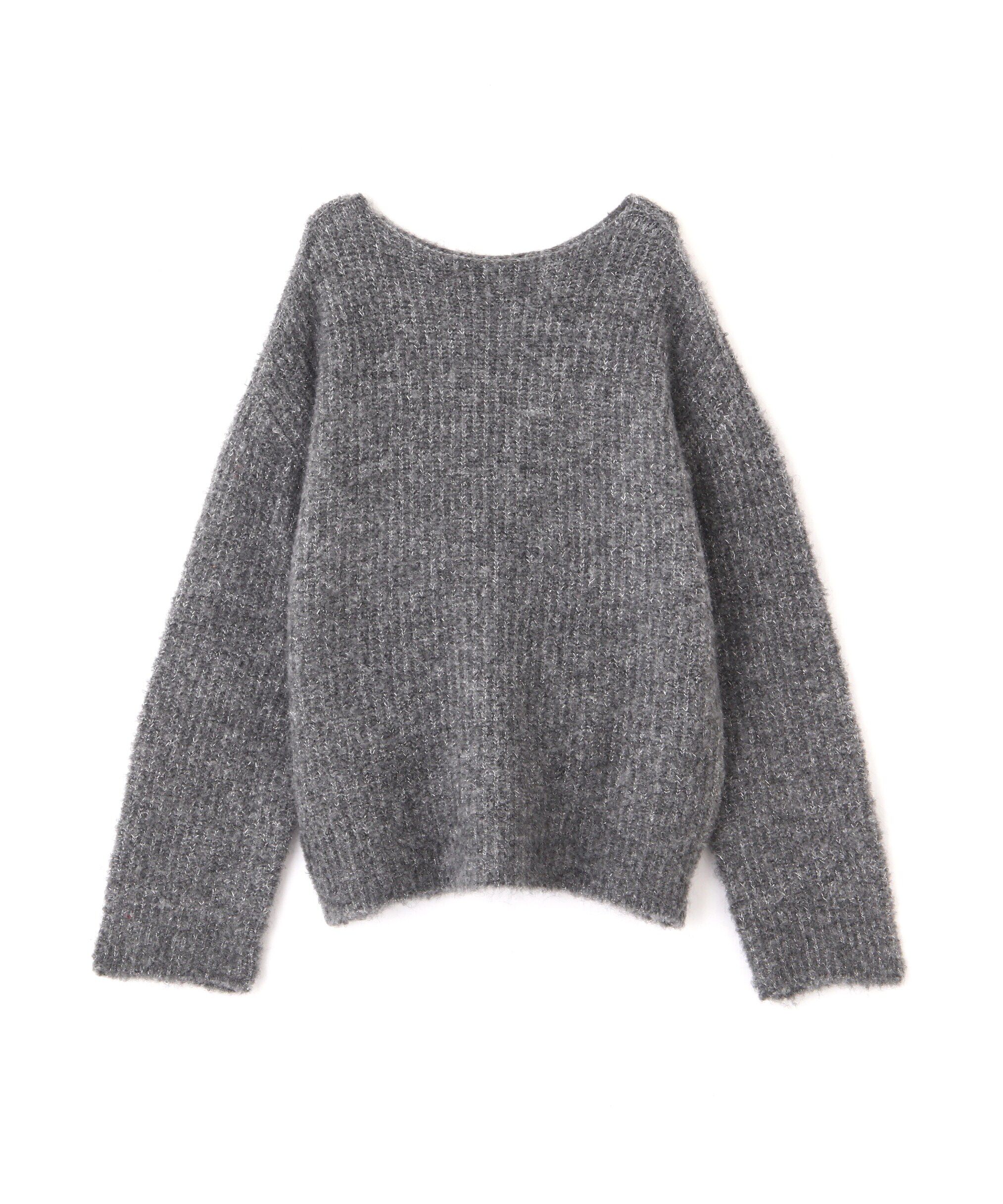  「ラメミックスブークレー畦ニット」|ニット・セーター|