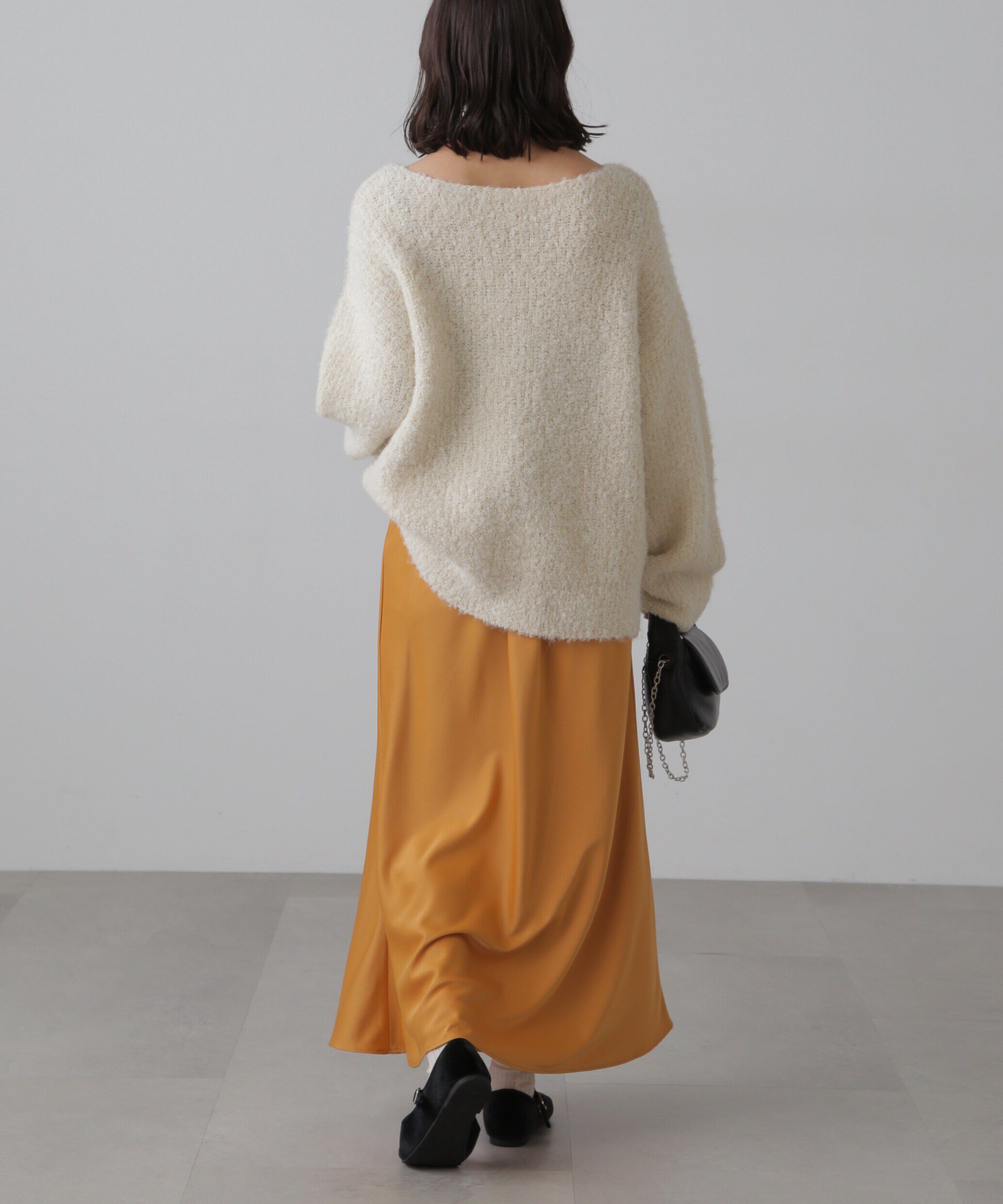  「ラメミックスブークレー畦ニット」|ニット・セーター|