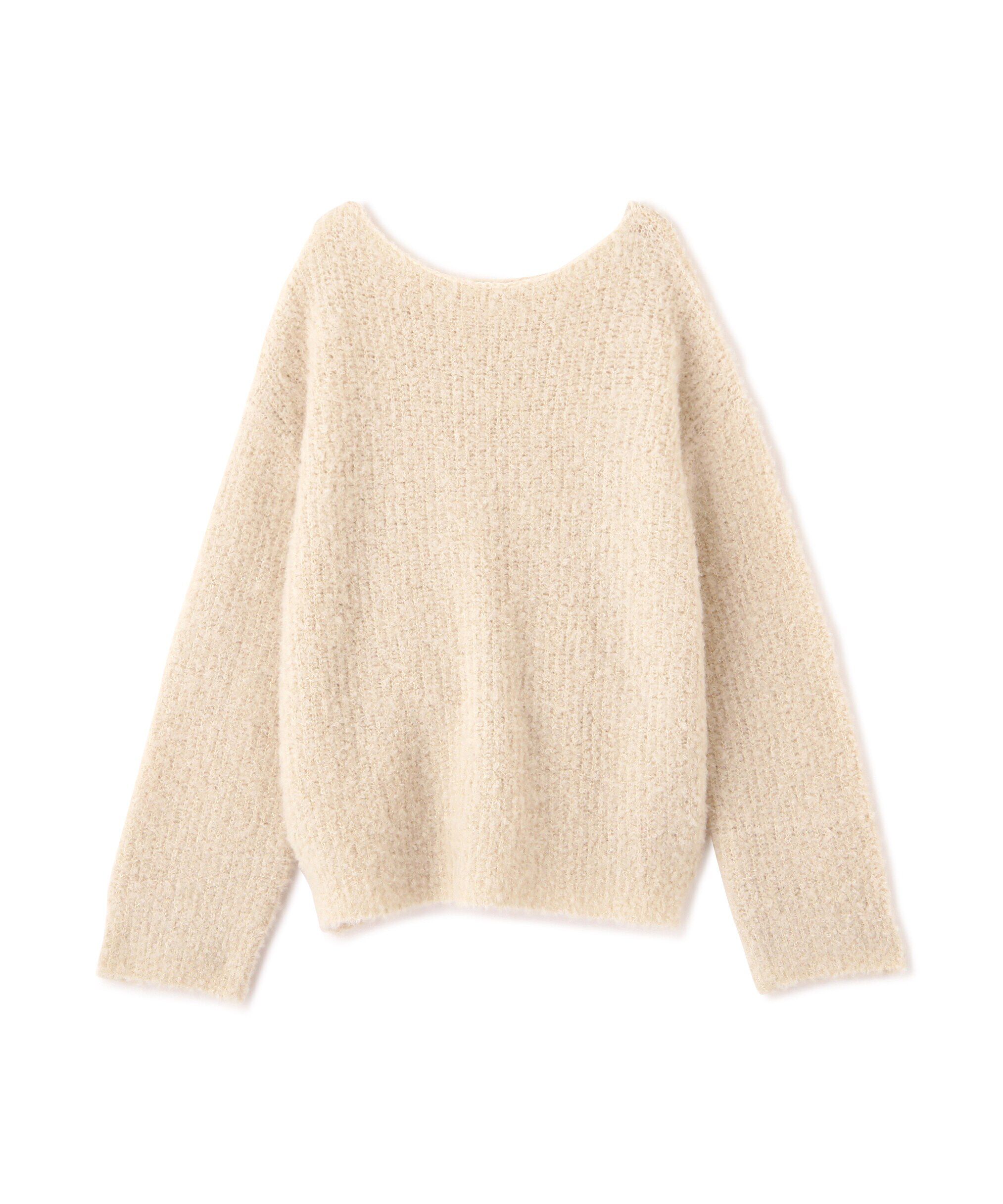  「ラメミックスブークレー畦ニット」|ニット・セーター|