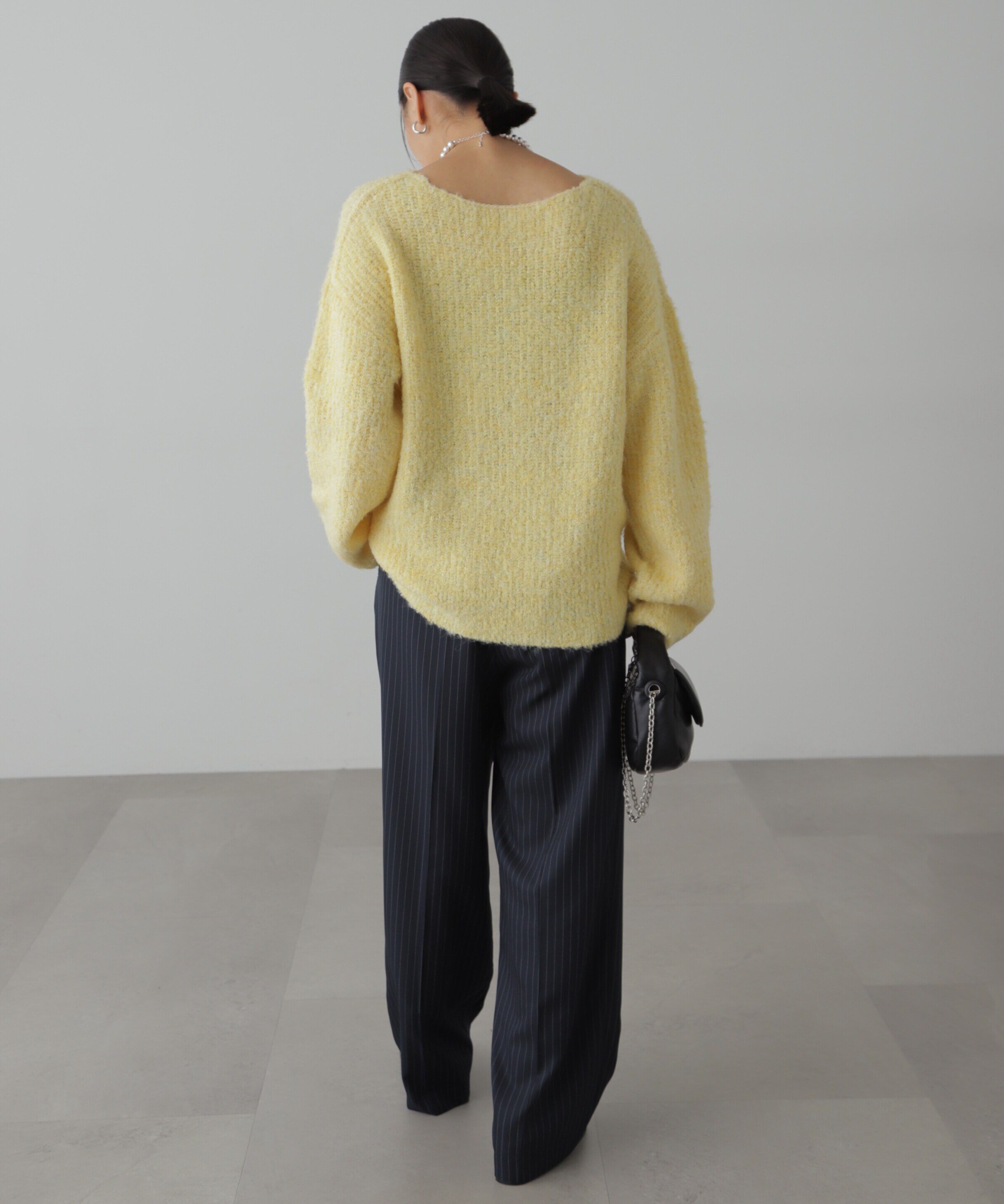  「ラメミックスブークレー畦ニット」|ニット・セーター|