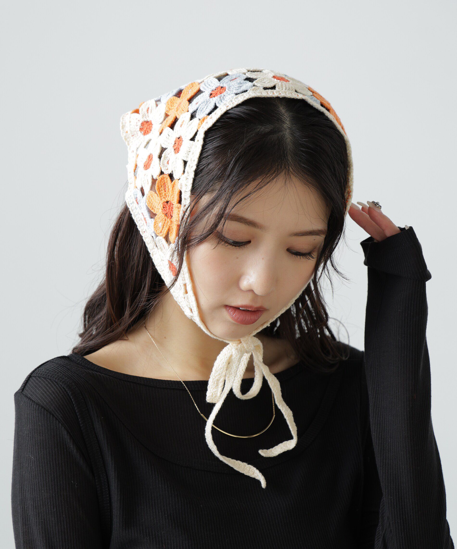  「フラワーバブーシュカ」|ハンカチ|