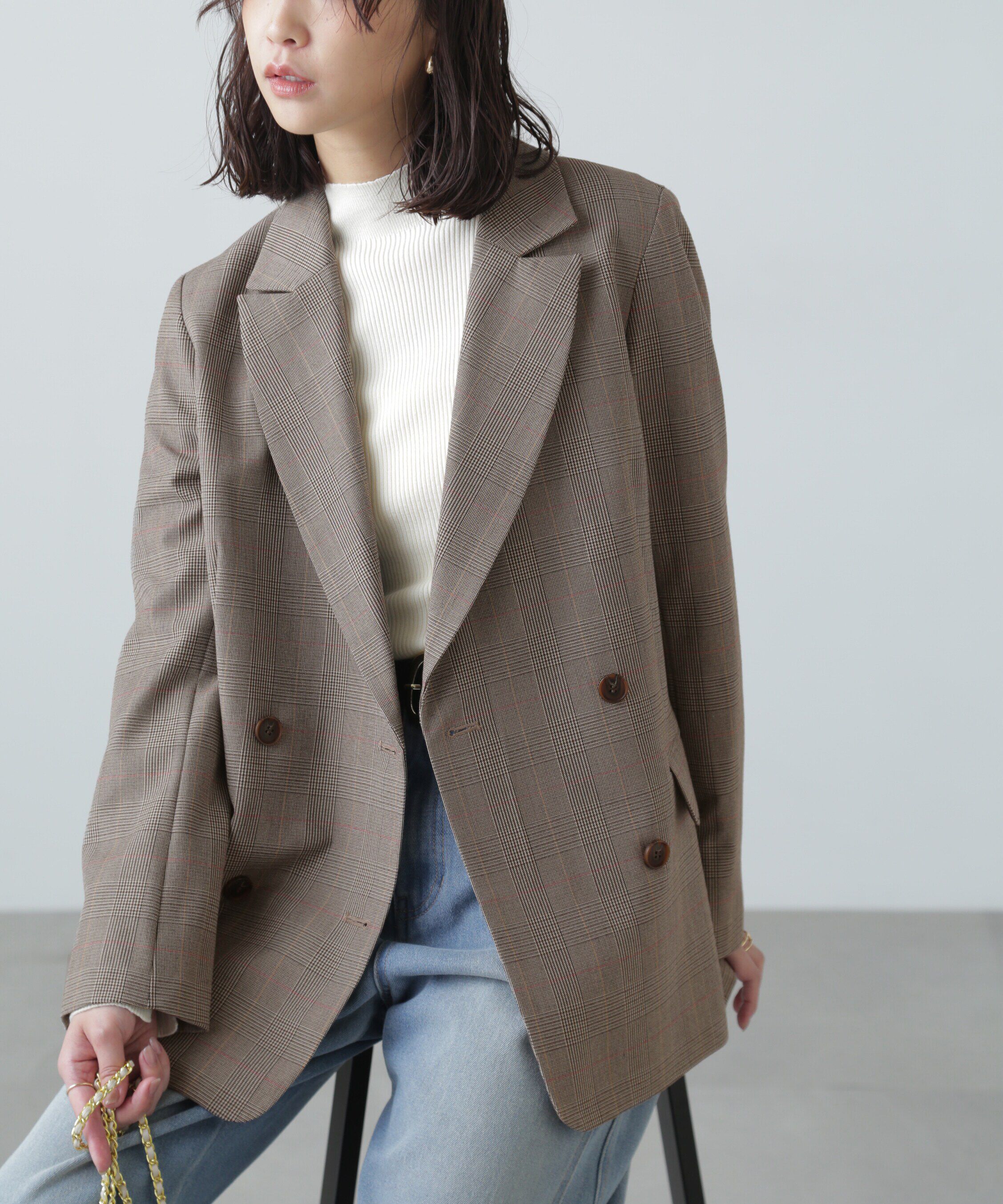  「ダブルブレストジャケット」|その他|グレンチェッ 1