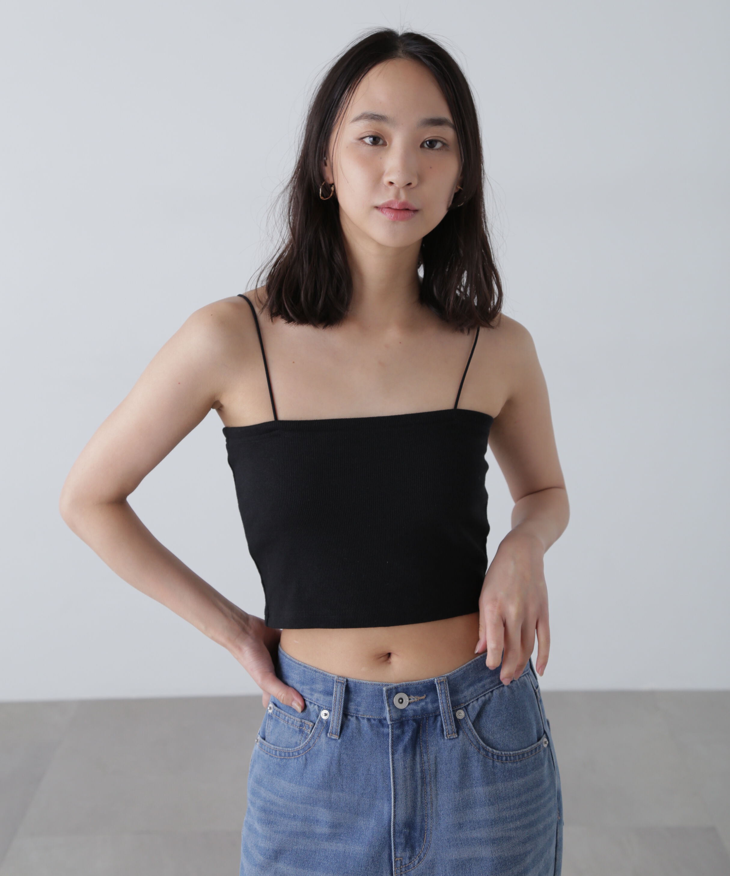  「カップ付きショート丈キャミソール」|Tシャツ・カットソー|