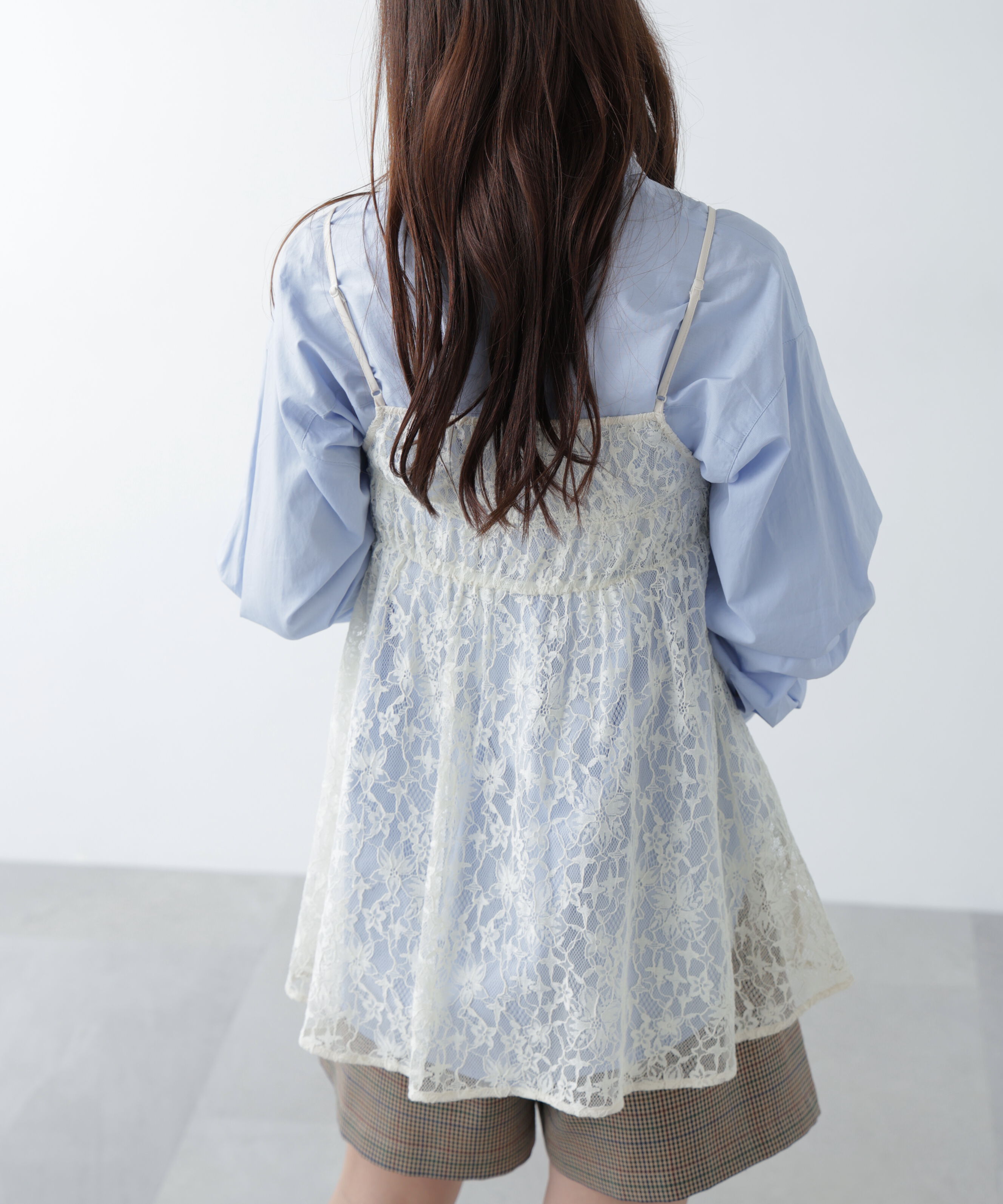  「前後2wayレースチュニックキャミブラウス」|シャツ・ブラウス|