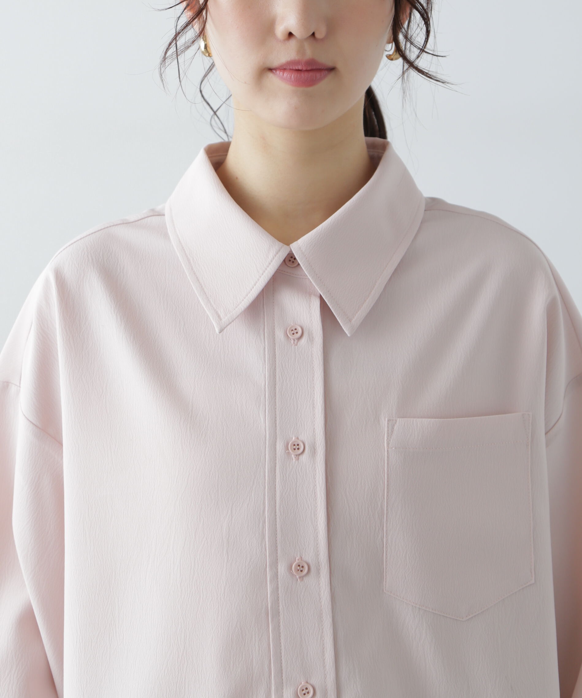  「バックレースアップショート丈シャツ」|シャツ・ブラウス|