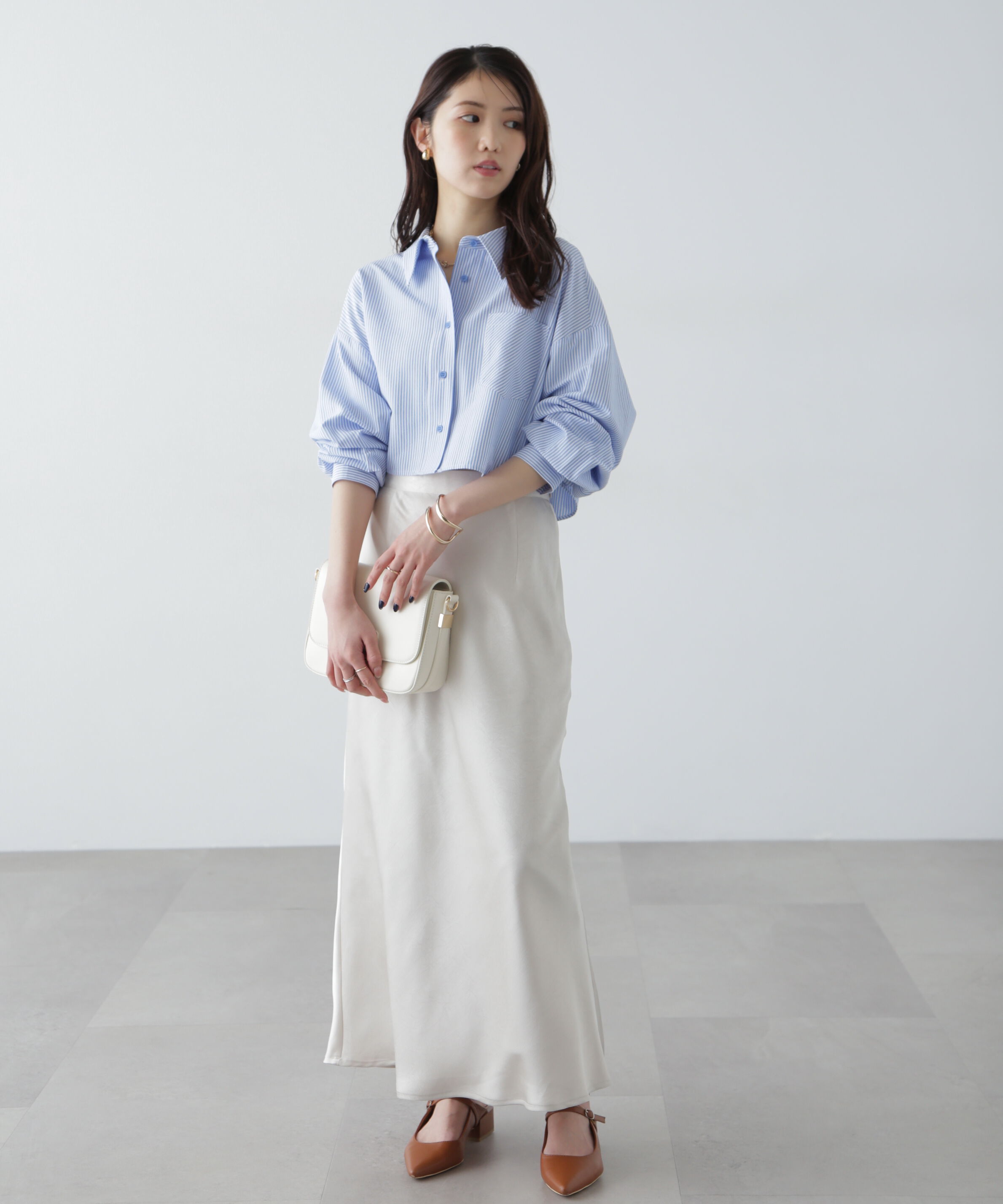  「バックレースアップショート丈シャツ」|シャツ・ブラウス|