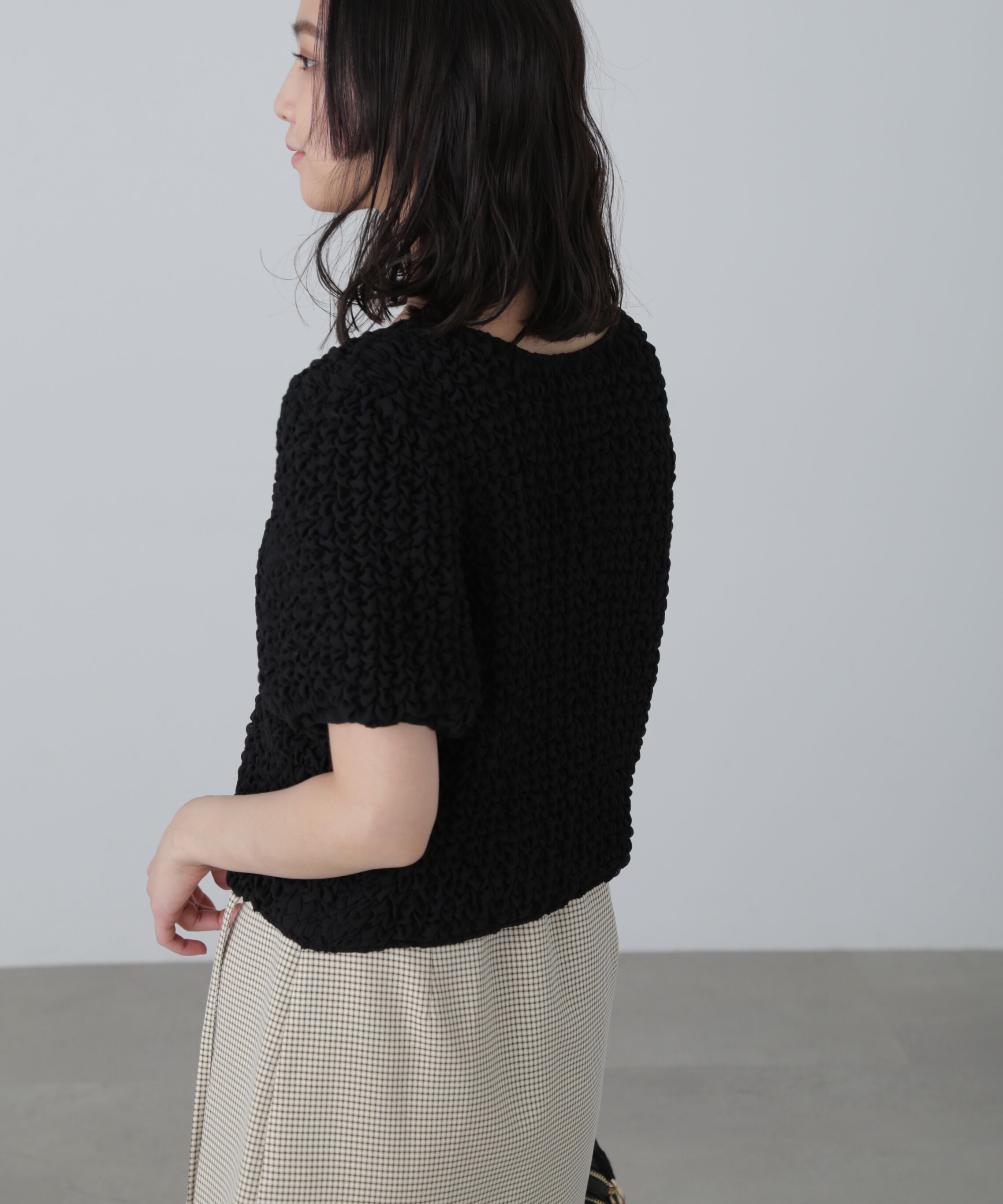  「前後2wayポコポコクロップドブラウス」|シャツ・ブラウス|