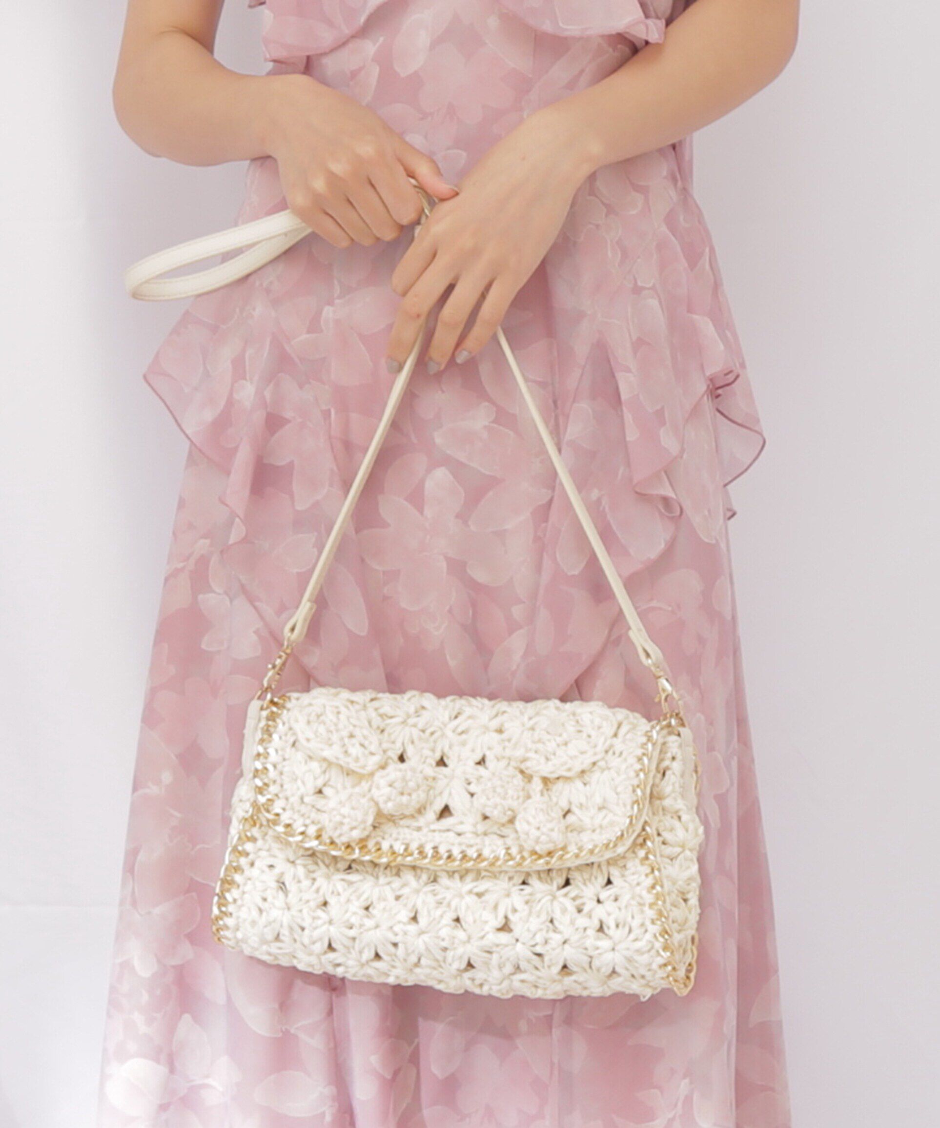  「チェーンブルームポシェット」|その他|ホワイト