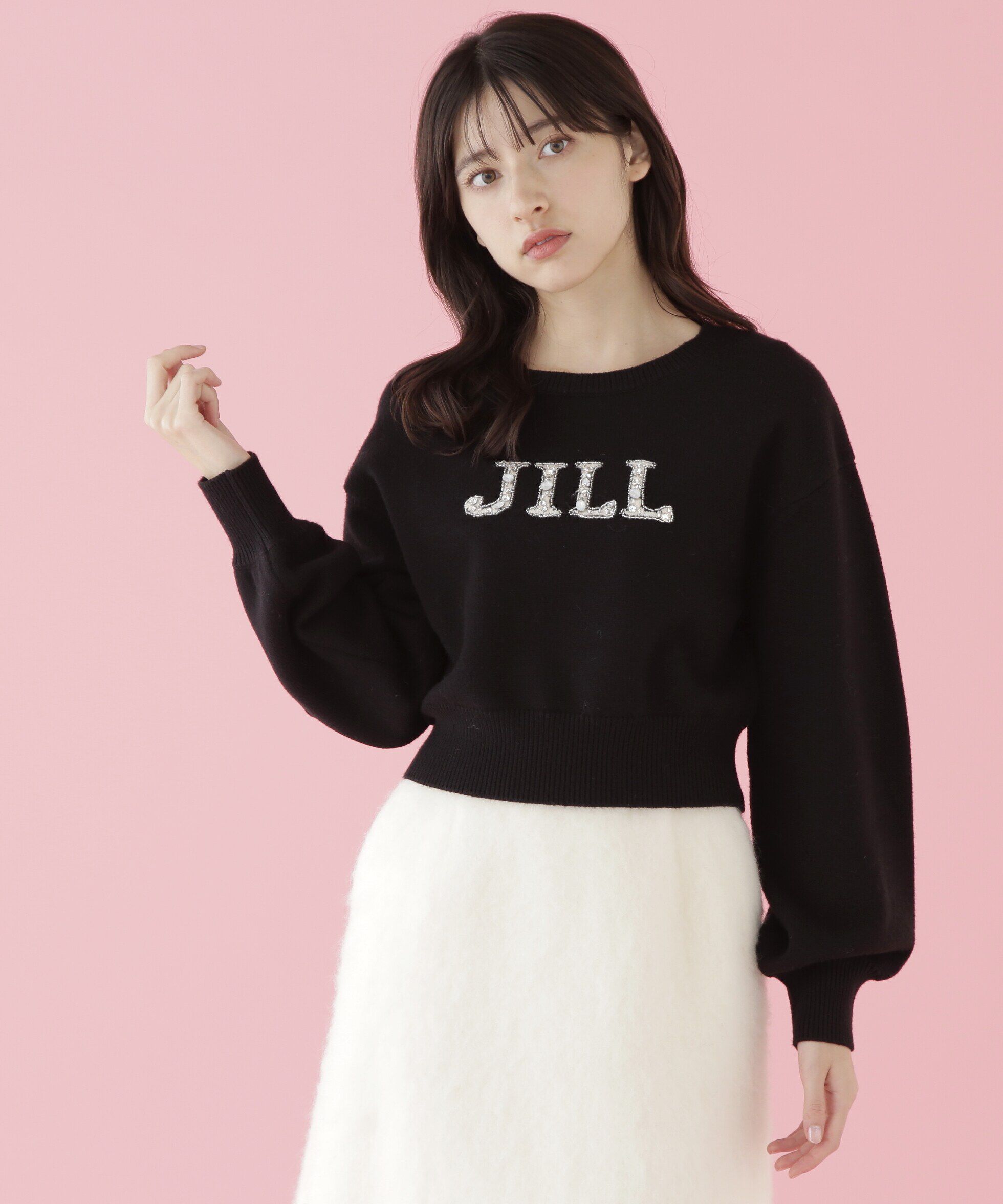  「クリスタルビジューロゴニット」|ニット・セーター|