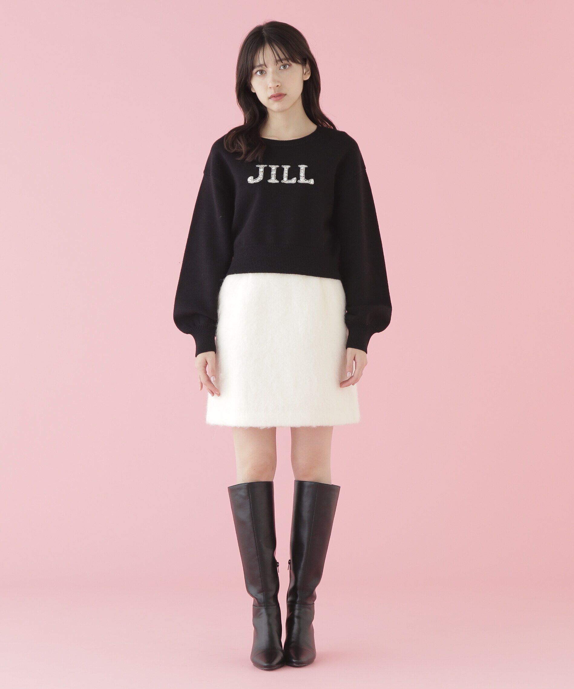  「クリスタルビジューロゴニット」|ニット・セーター|