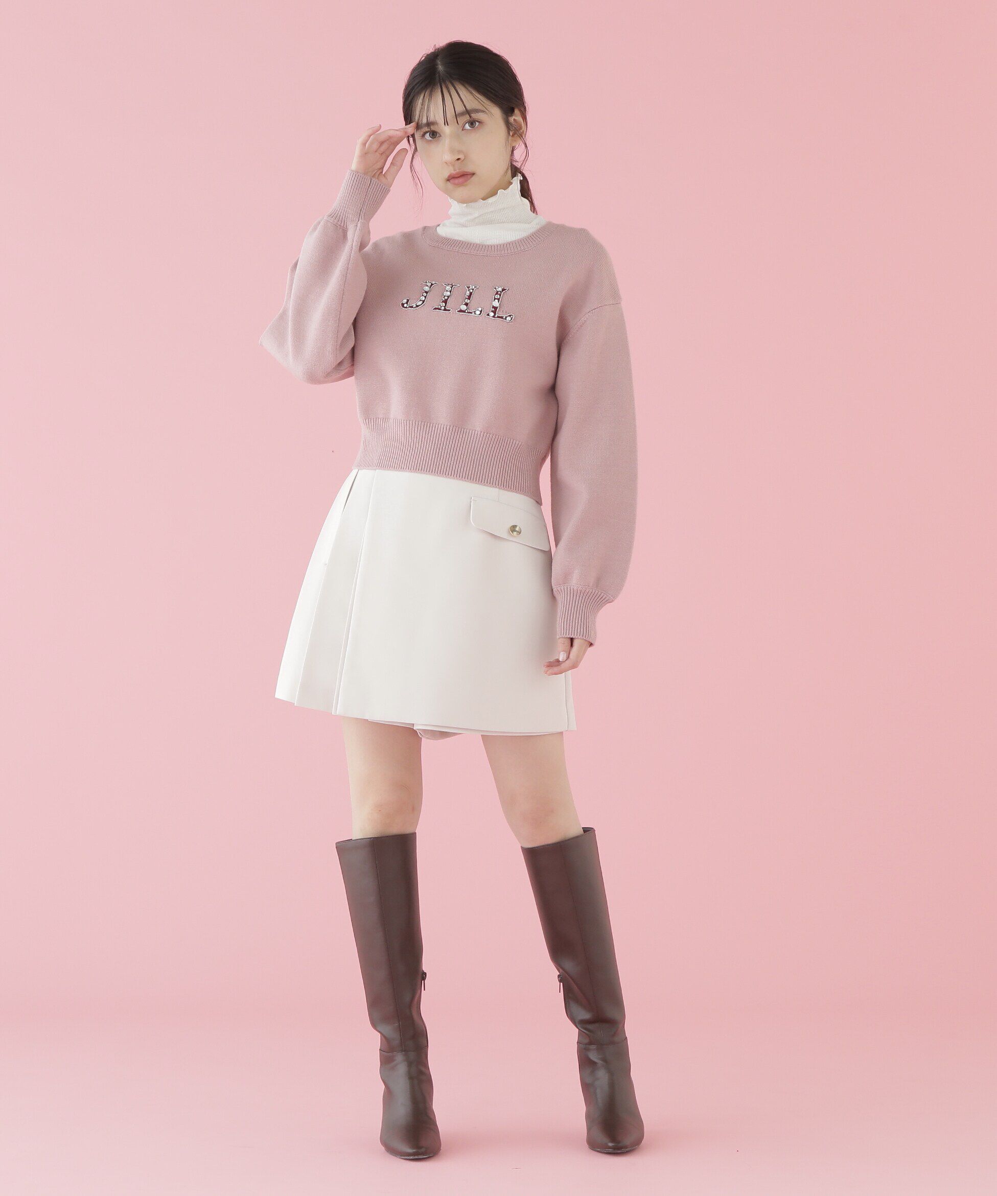  「クリスタルビジューロゴニット」|ニット・セーター|