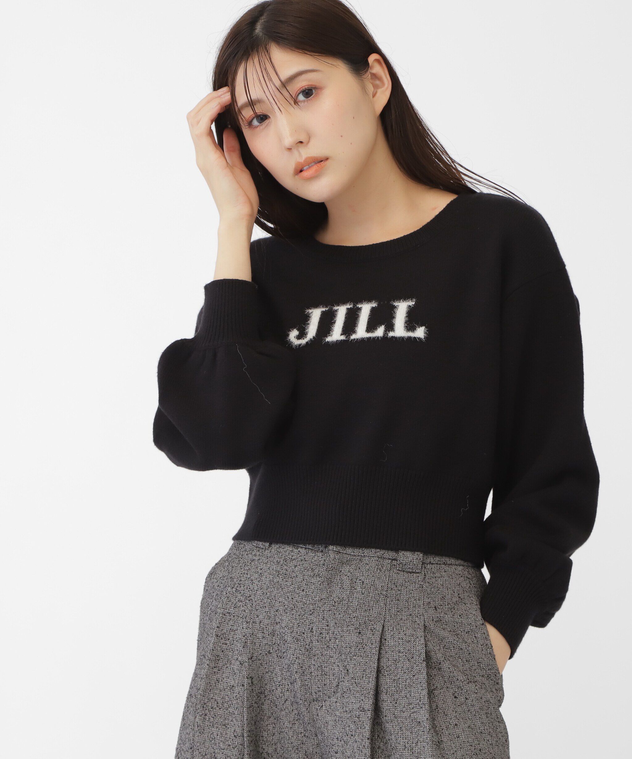  「バリエ―ションジャガードロゴニット」|ニット・セーター|ブラック