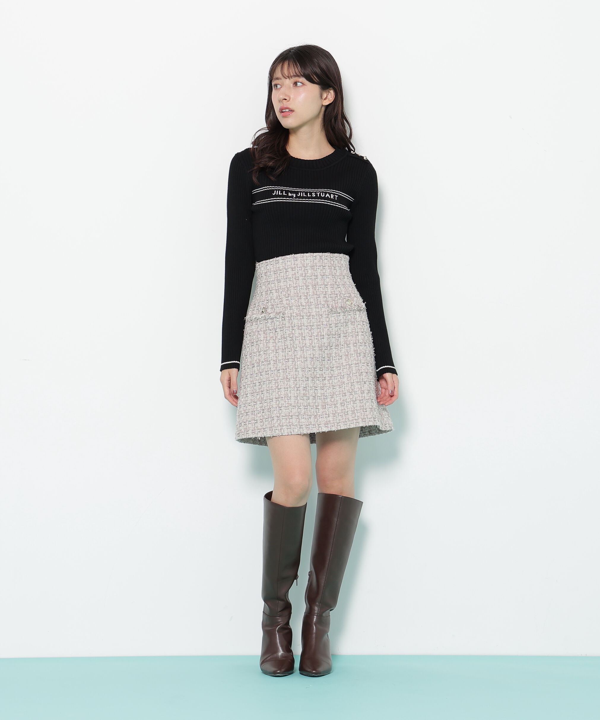  「コンパクト配色ロゴニット」|ニット・セーター|