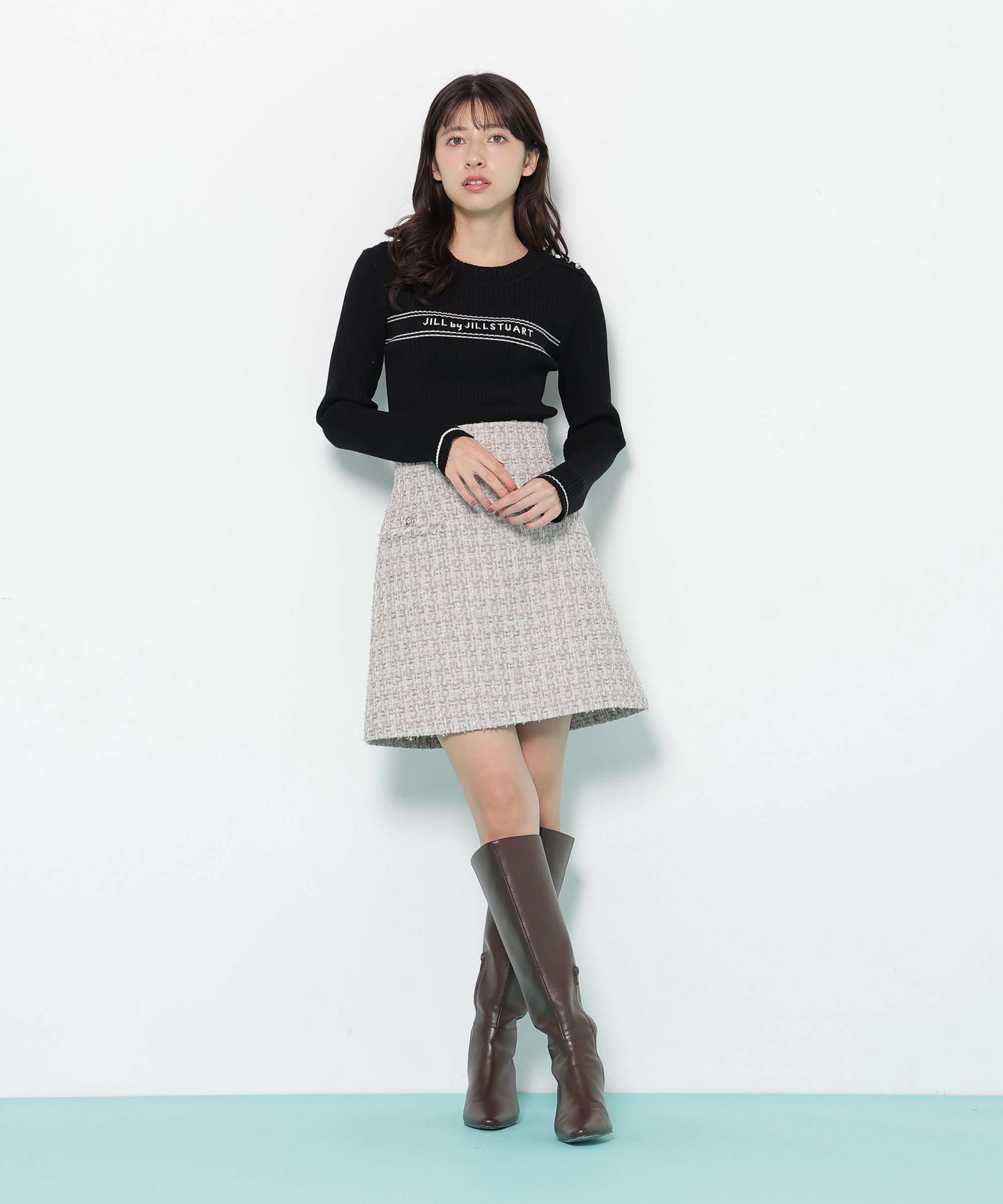  「コンパクト配色ロゴニット」|ニット・セーター|