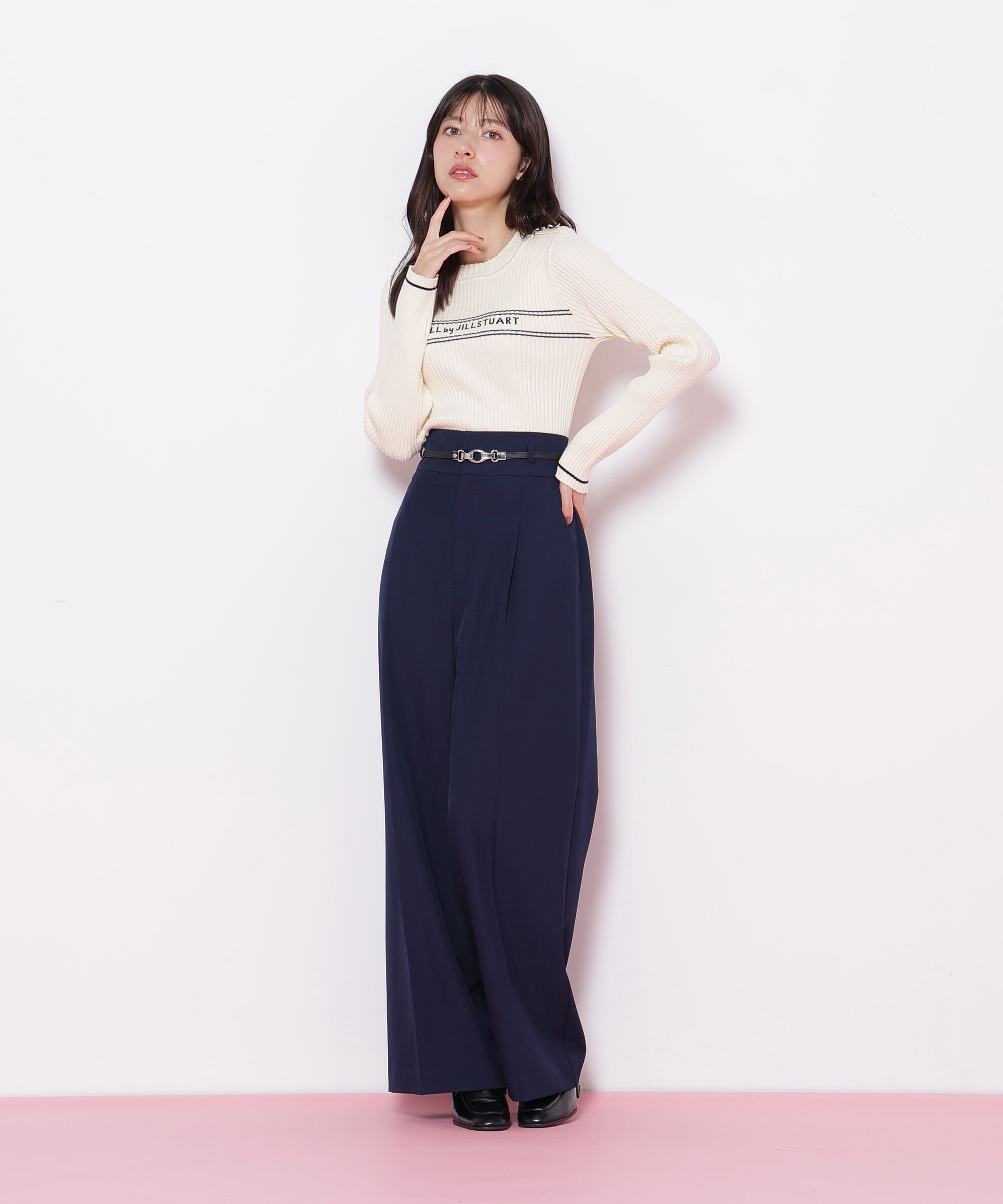  「コンパクト配色ロゴニット」|ニット・セーター|