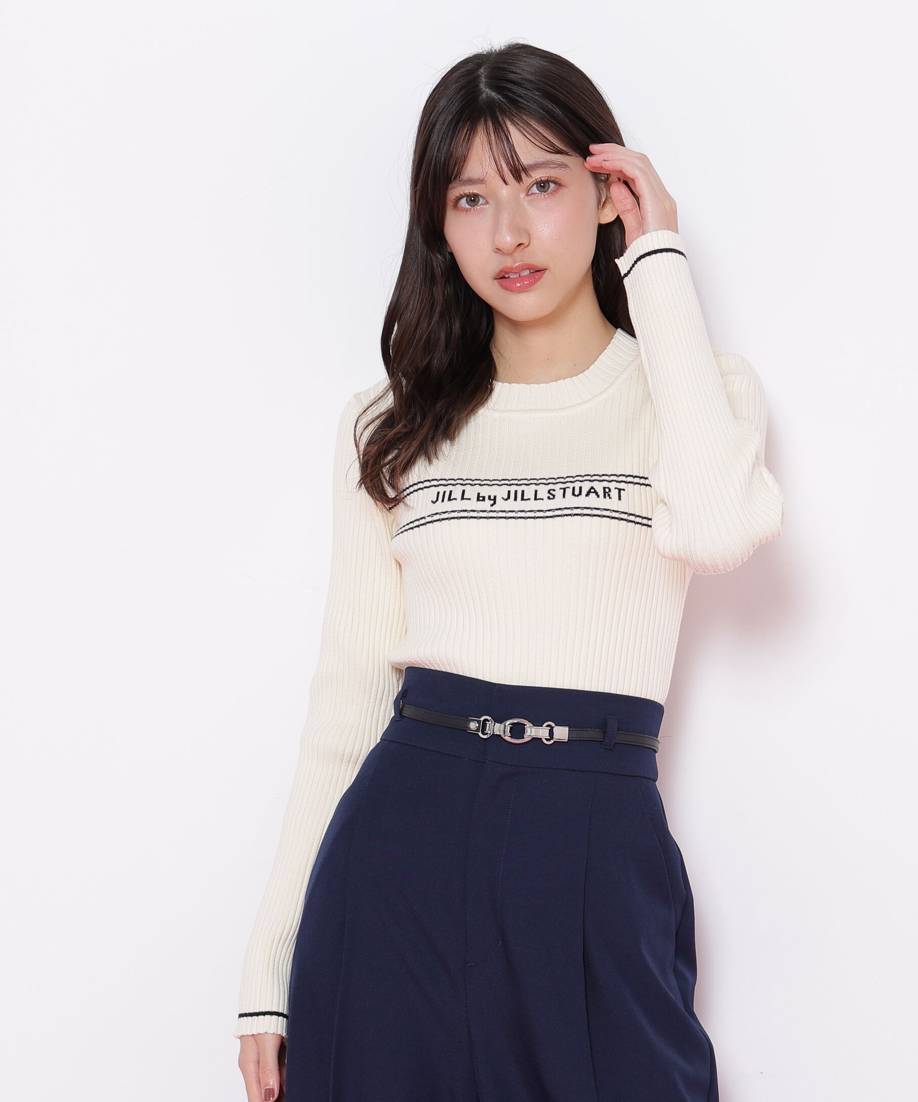  「コンパクト配色ロゴニット」|ニット・セーター|