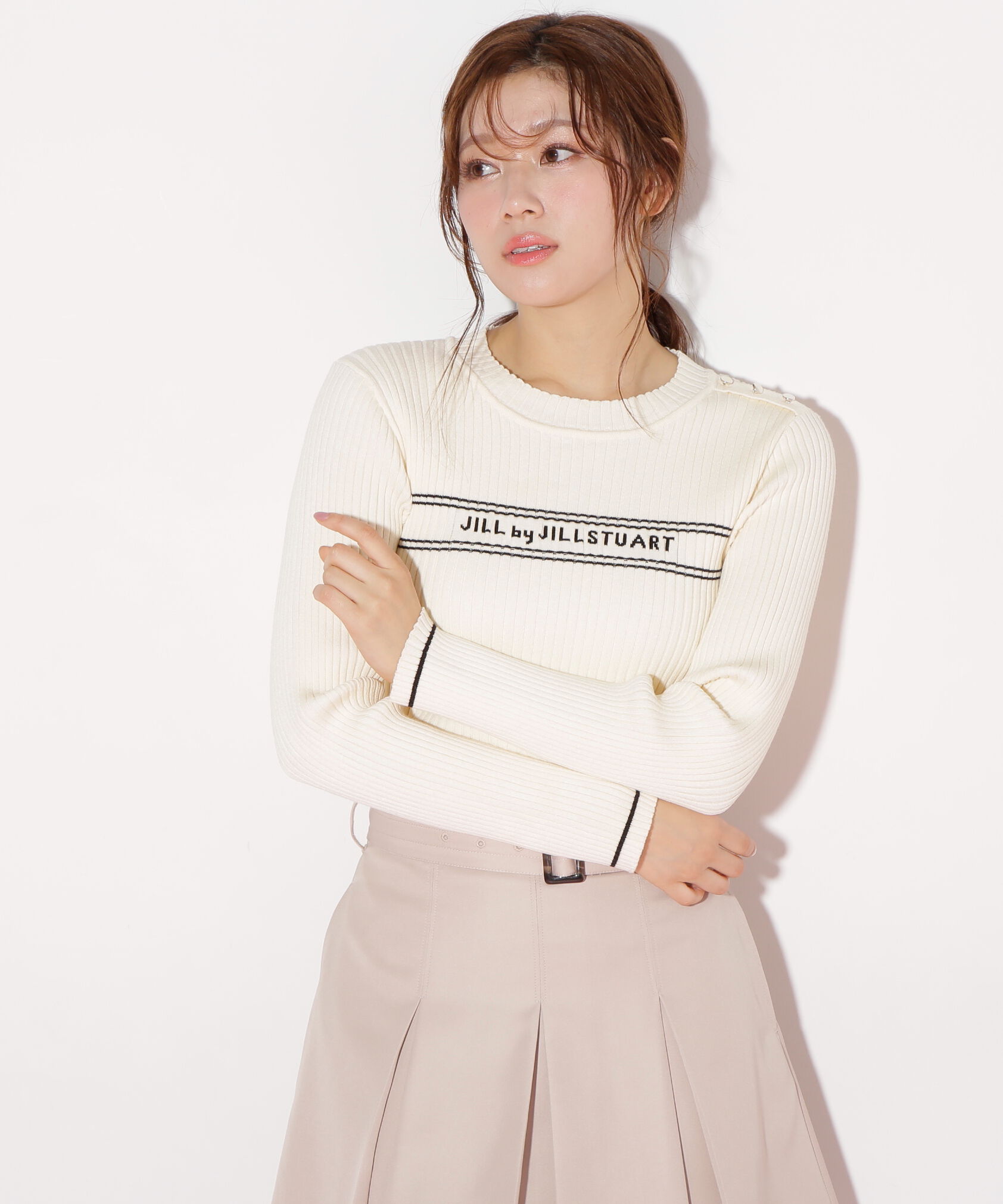  「コンパクト配色ロゴニット」|ニット・セーター|