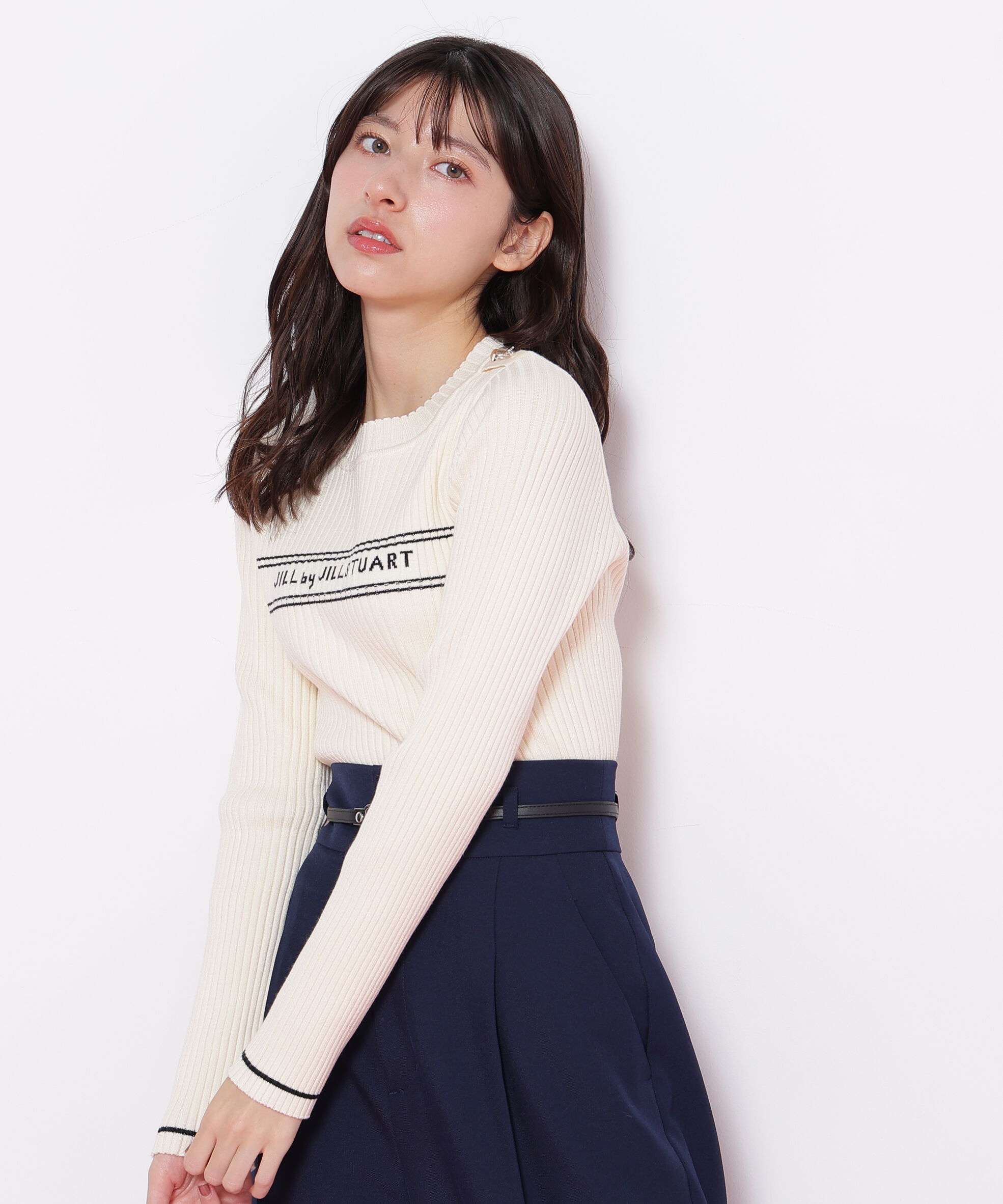  「コンパクト配色ロゴニット」|ニット・セーター|