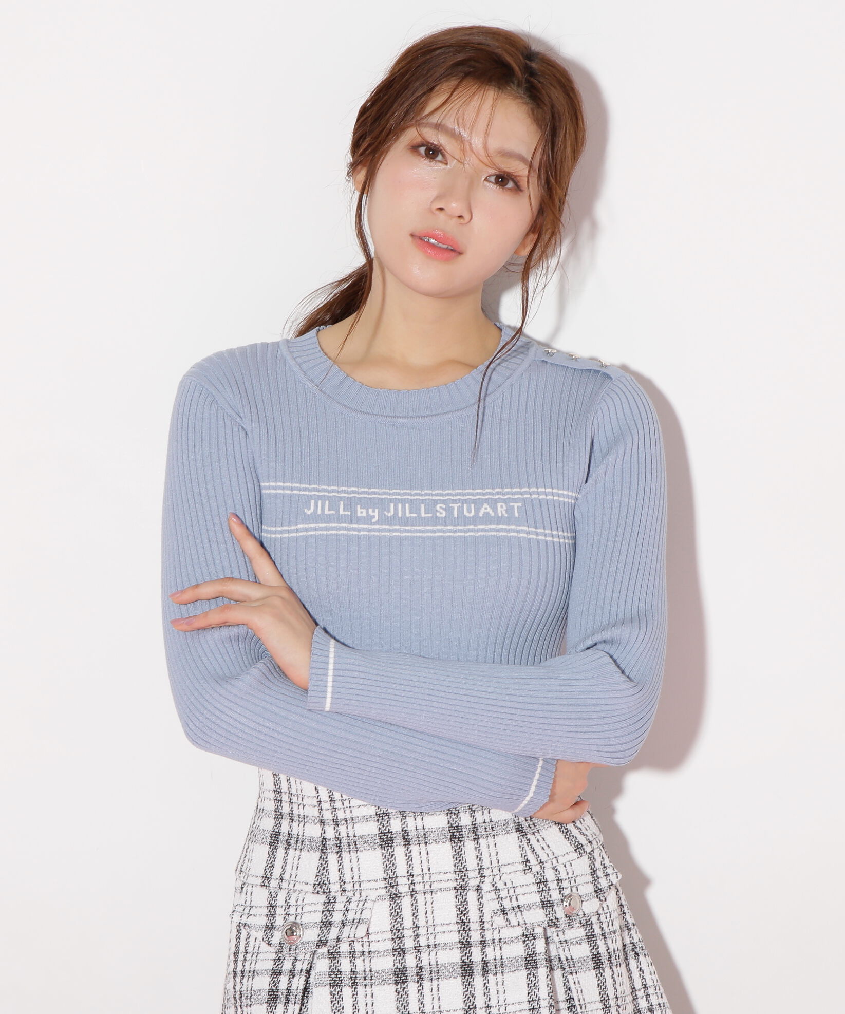  「コンパクト配色ロゴニット」|ニット・セーター|