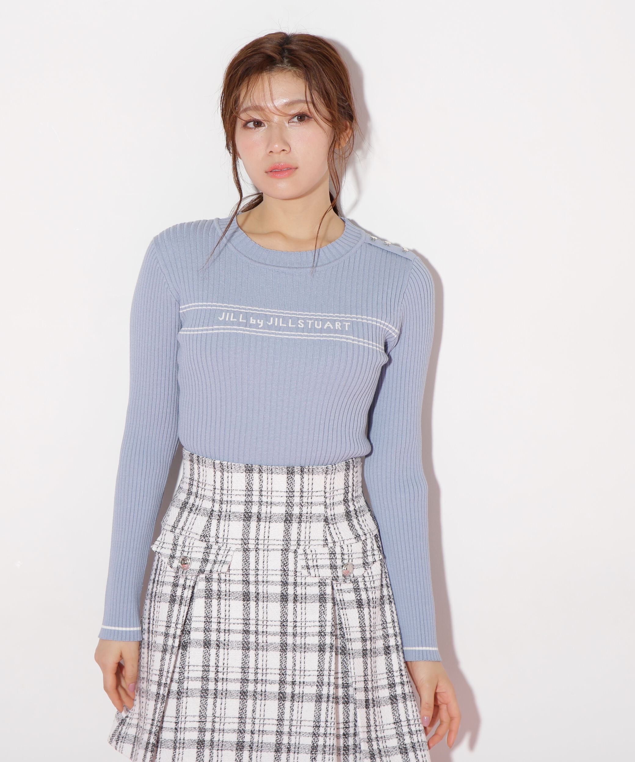  「コンパクト配色ロゴニット」|ニット・セーター|