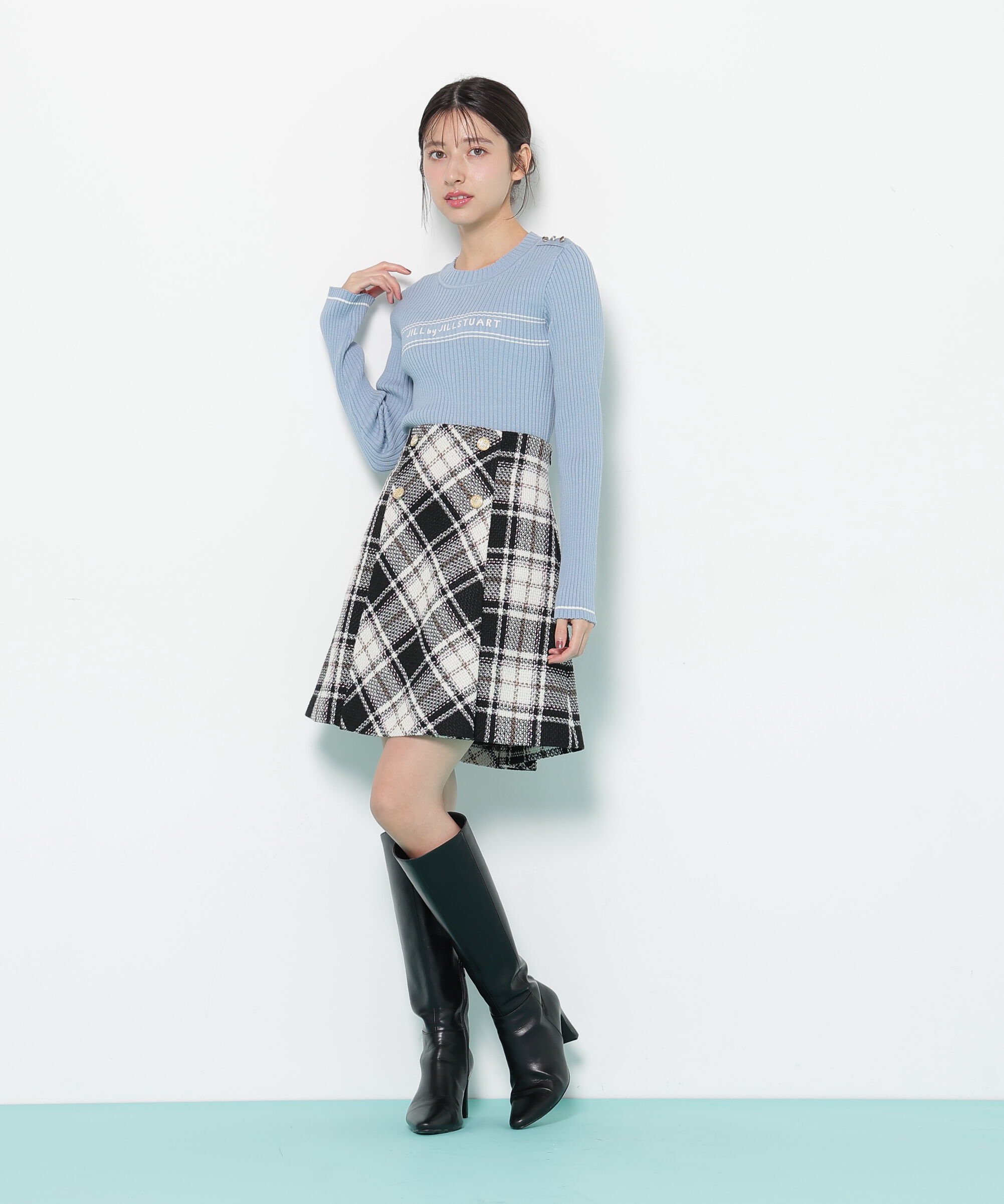  「コンパクト配色ロゴニット」|ニット・セーター|