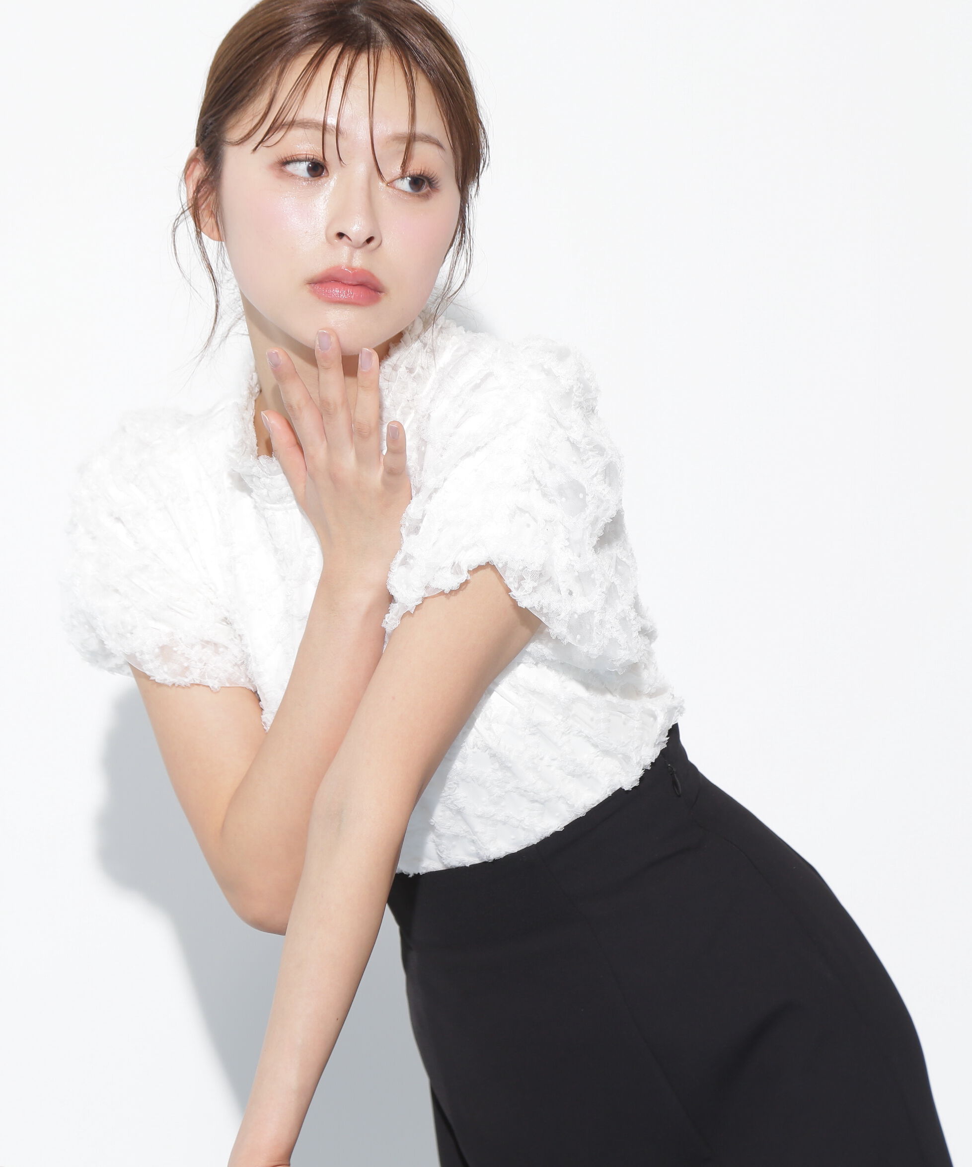  「バルーン袖レースブラウス」|シャツ・ブラウス|