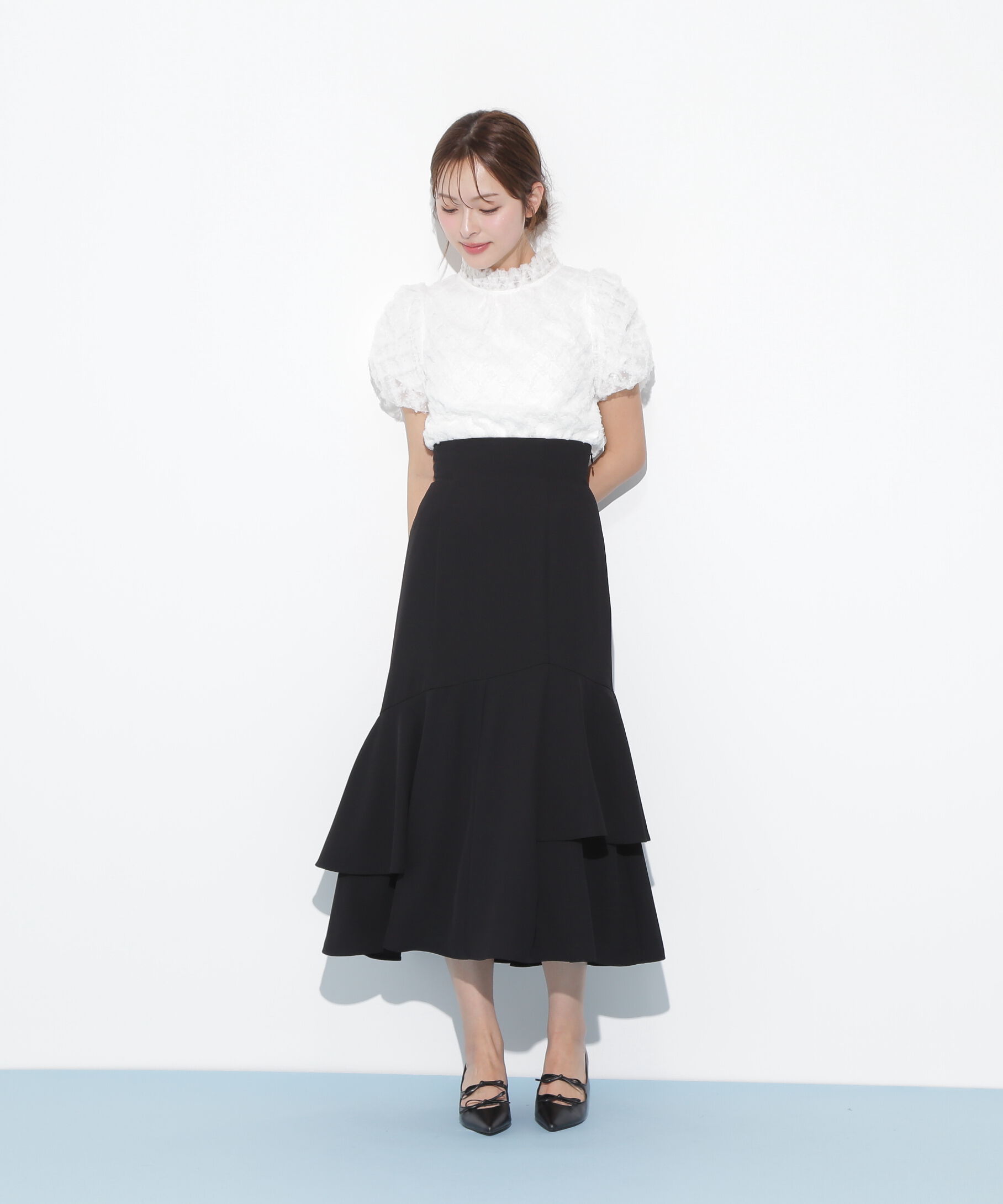  「バルーン袖レースブラウス」|シャツ・ブラウス|