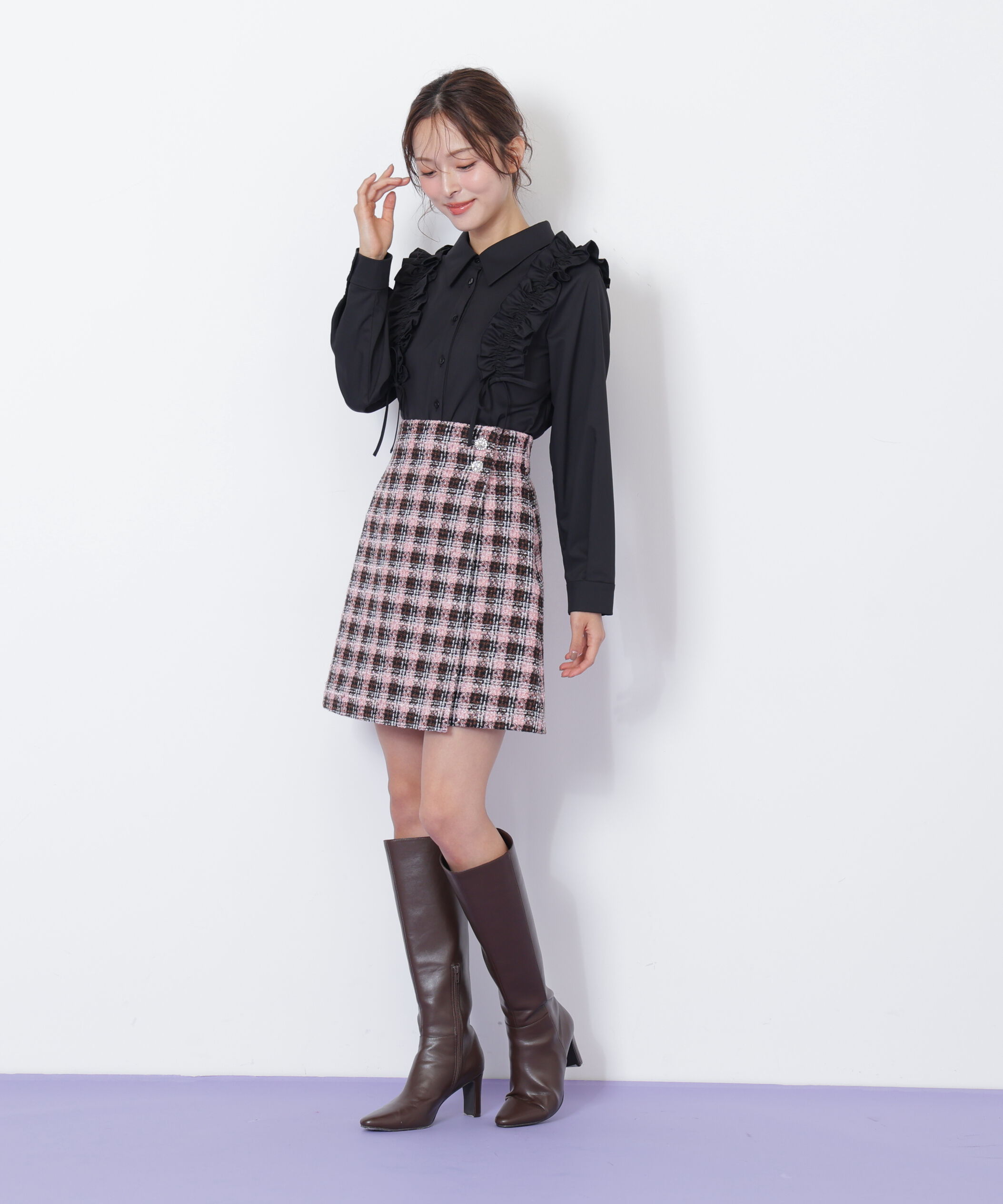  「ショルダーフリルブラウス」|シャツ・ブラウス|