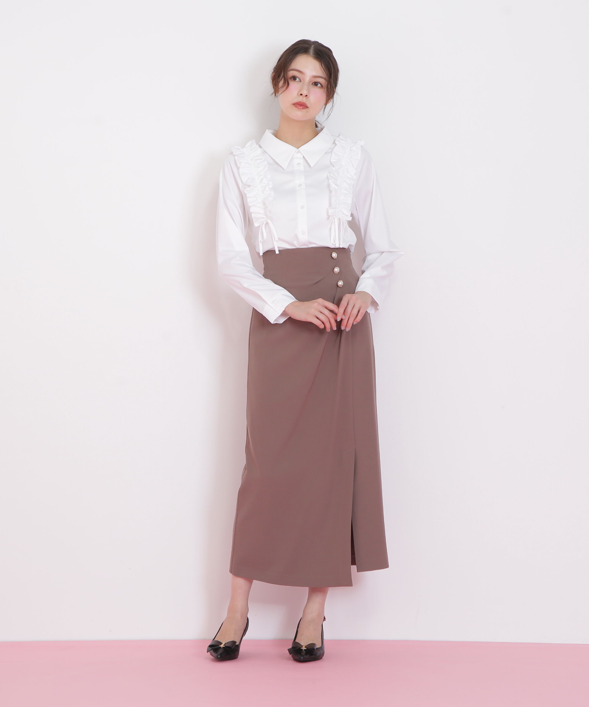  「ショルダーフリルブラウス」|シャツ・ブラウス|